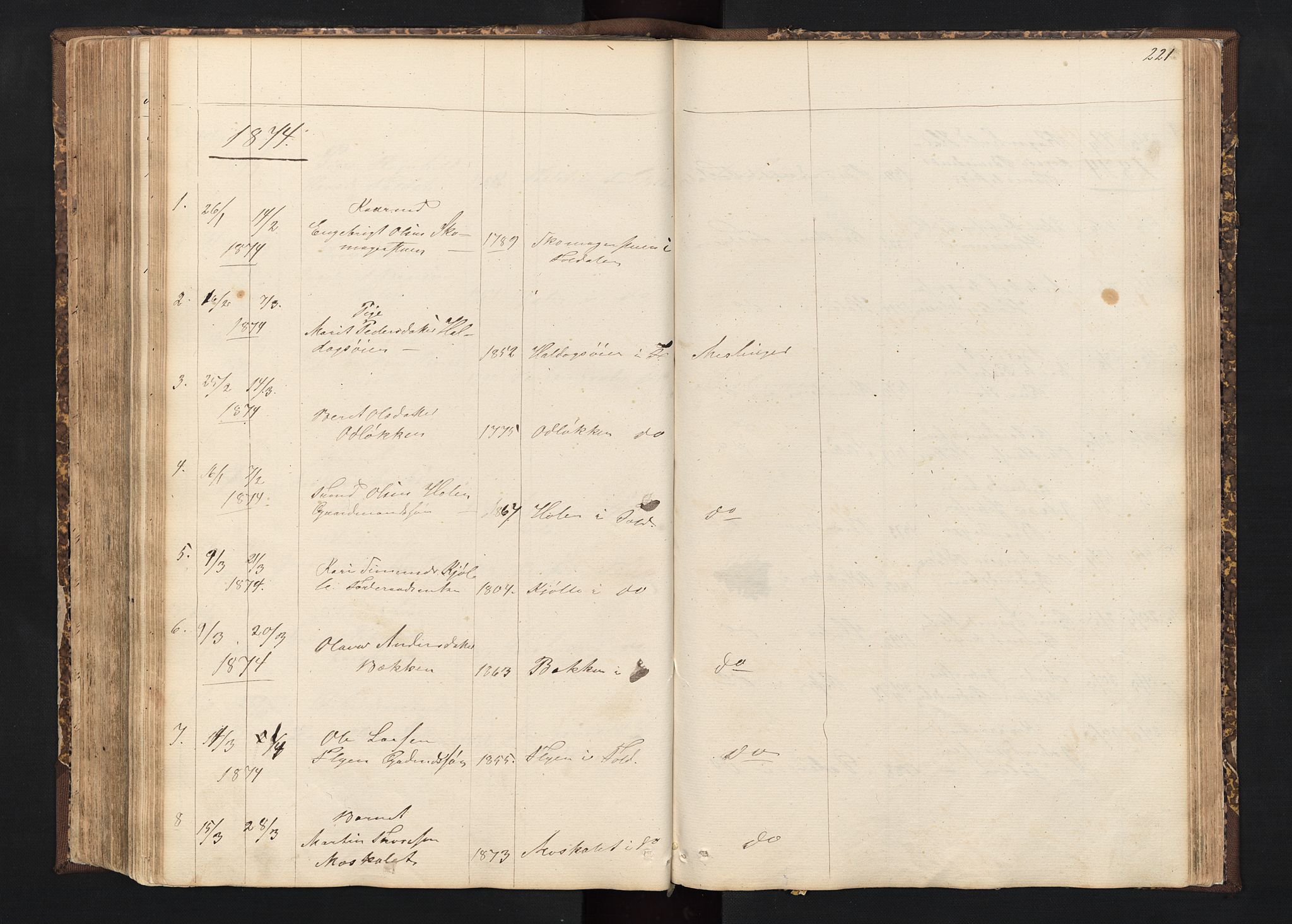 Alvdal prestekontor, SAH/PREST-060/H/Ha/Hab/L0001: Parish register (copy) no. 1, 1857-1893, p. 221