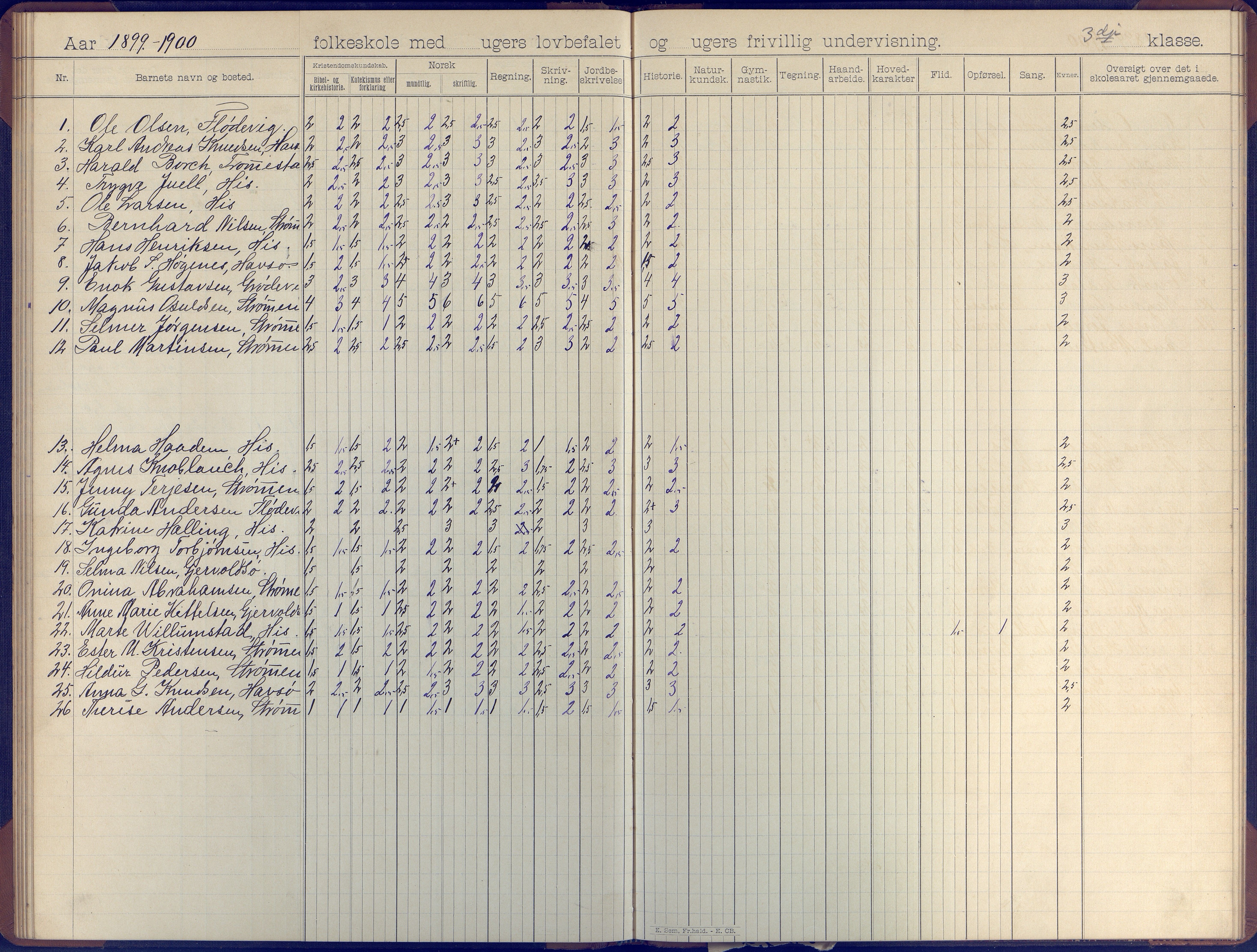 Hisøy kommune frem til 1991, AAKS/KA0922-PK/31/L0007: Skoleprotokoll, 1892-1904