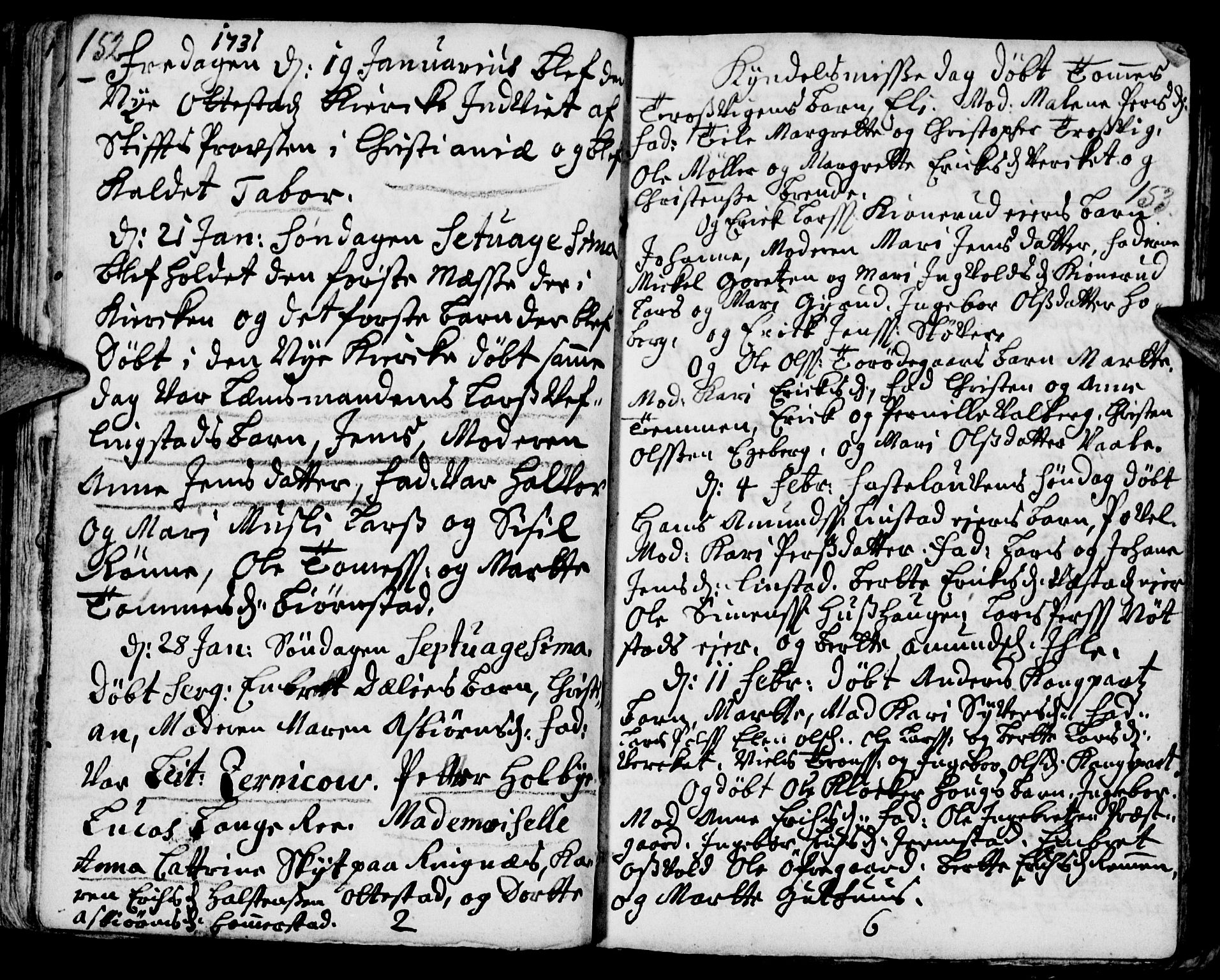 Stange prestekontor, AV/SAH-PREST-002/K/L0002: Parish register (official) no. 2, 1724-1740, p. 152-153