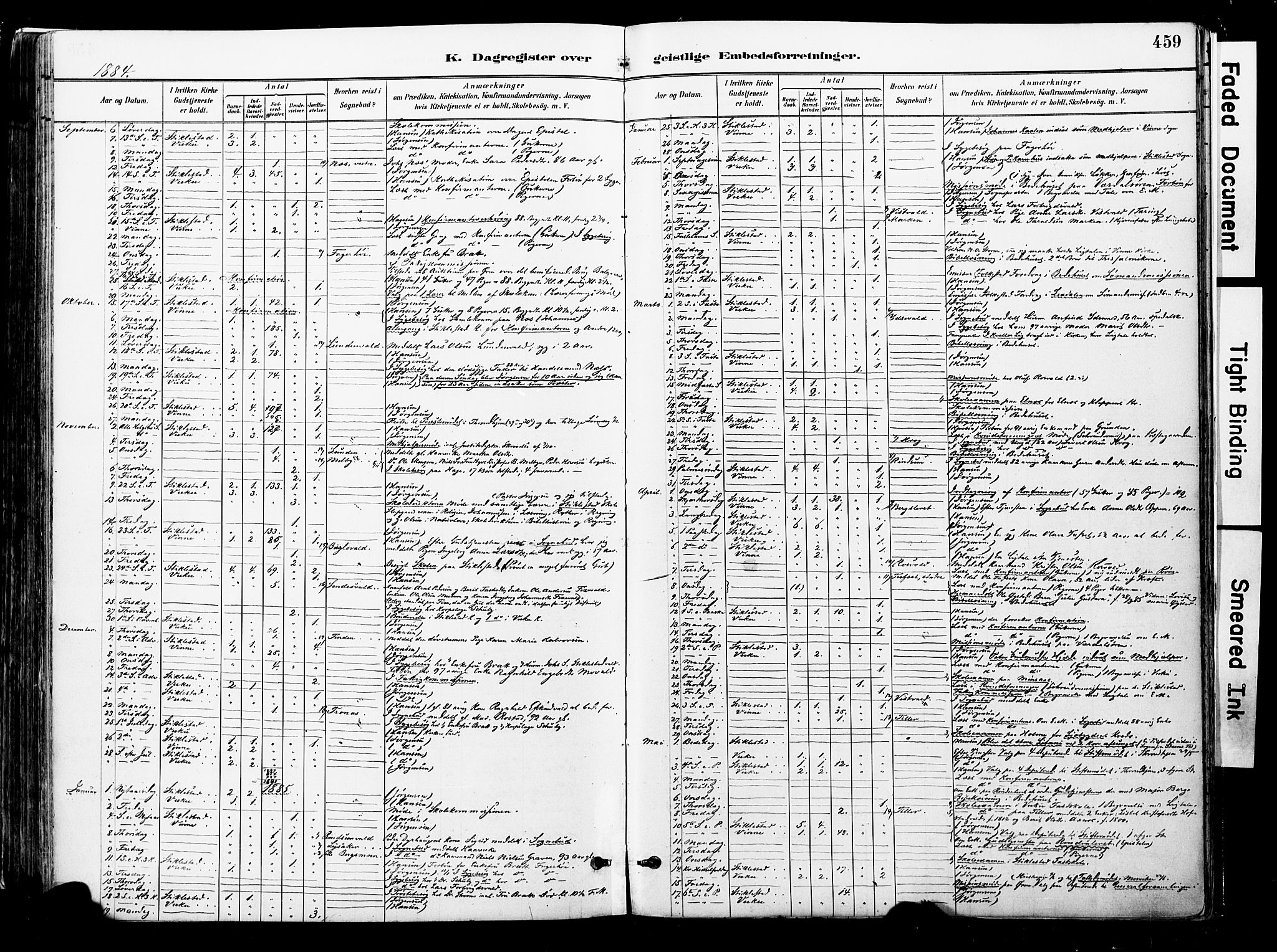 Ministerialprotokoller, klokkerbøker og fødselsregistre - Nord-Trøndelag, SAT/A-1458/723/L0244: Parish register (official) no. 723A13, 1881-1899, p. 459