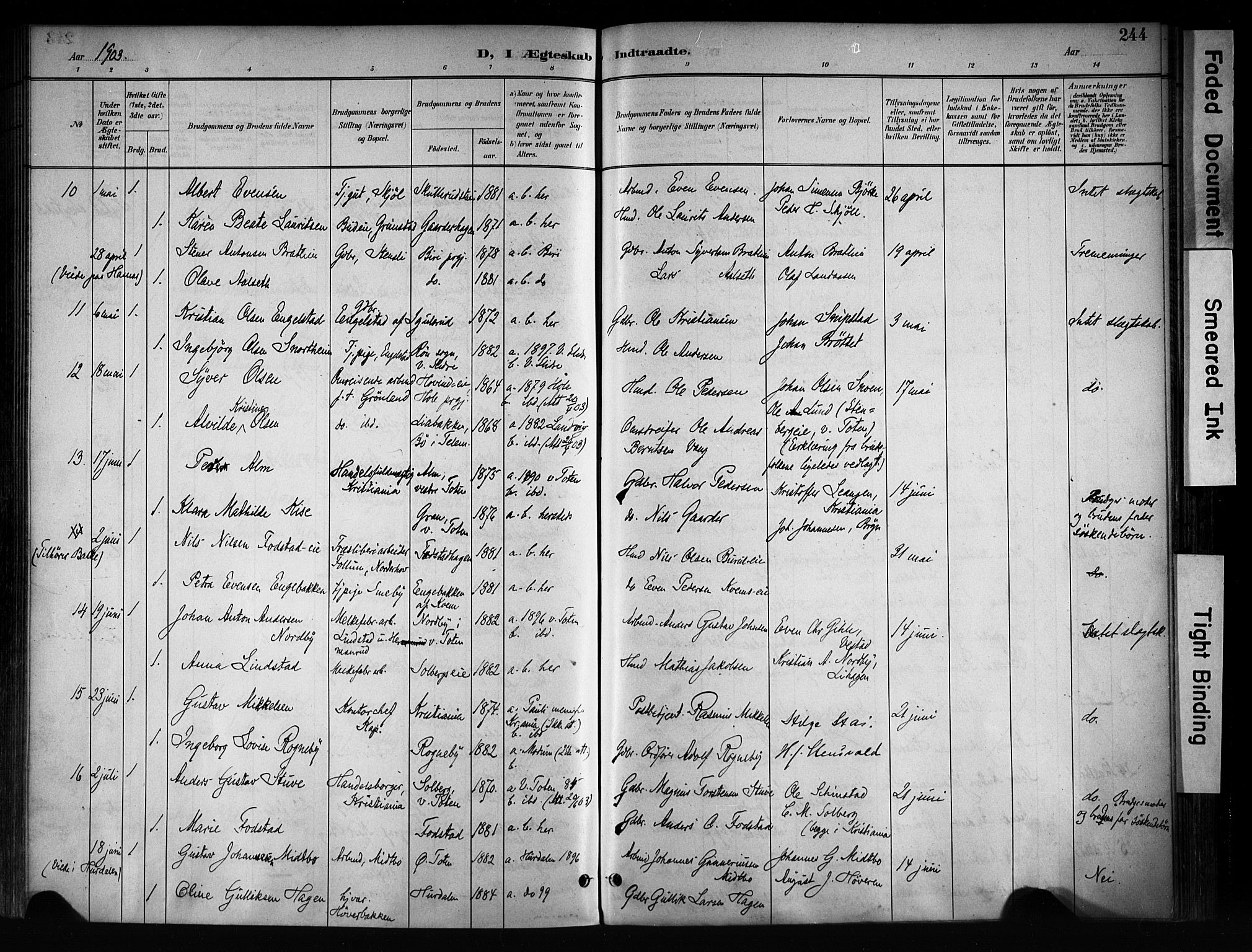 Østre Toten prestekontor, AV/SAH-PREST-104/H/Ha/Haa/L0008: Parish register (official) no. 8, 1897-1909, p. 244