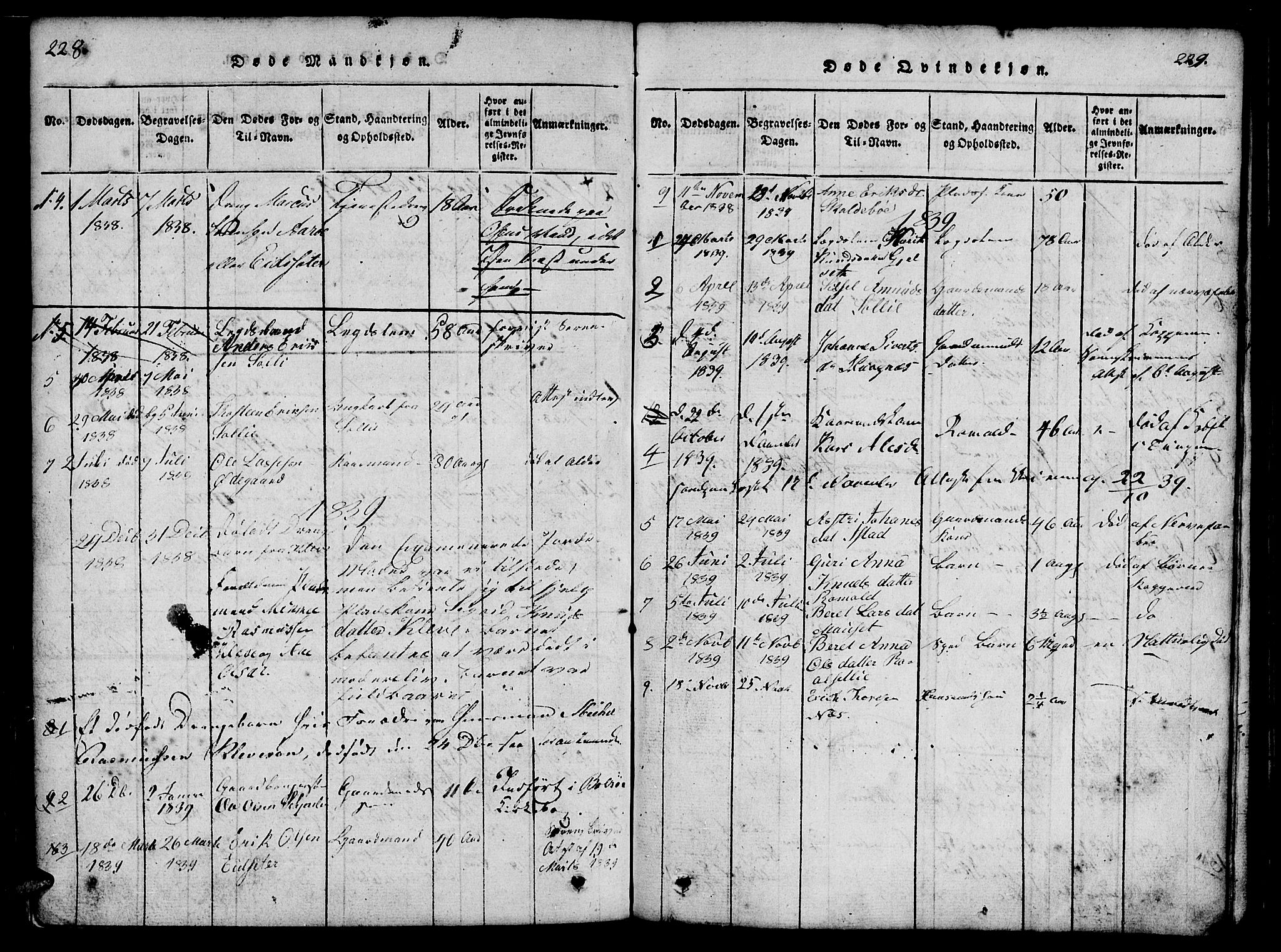 Ministerialprotokoller, klokkerbøker og fødselsregistre - Møre og Romsdal, SAT/A-1454/557/L0679: Parish register (official) no. 557A01, 1818-1843, p. 228-229