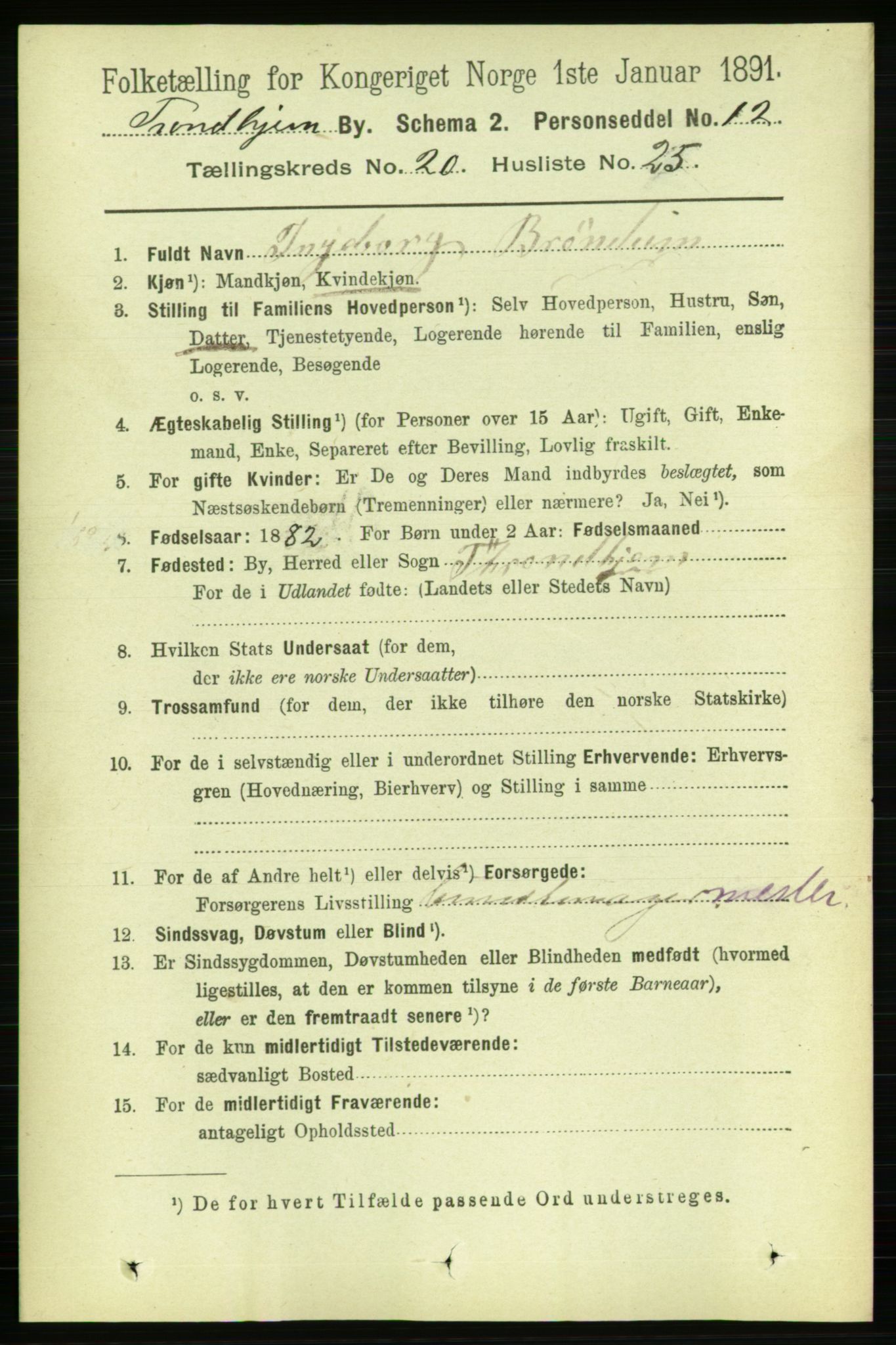 RA, 1891 census for 1601 Trondheim, 1891, p. 15512