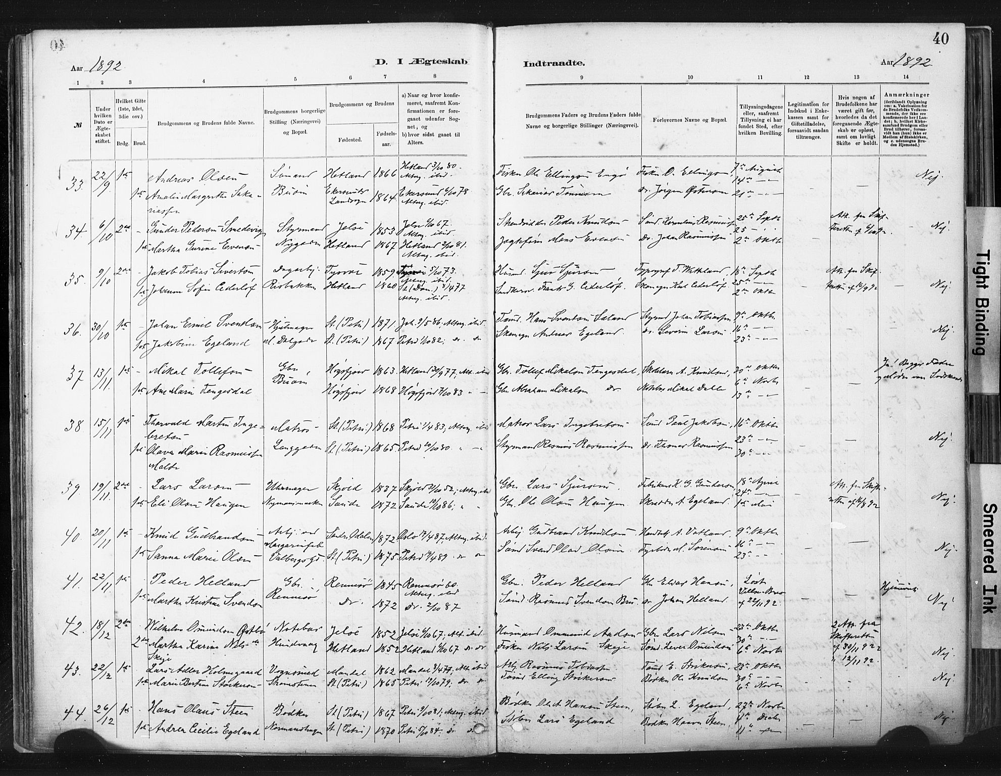 St. Johannes sokneprestkontor, SAST/A-101814/001/30/30BA/L0003: Parish register (official) no. A 3, 1885-1910, p. 40