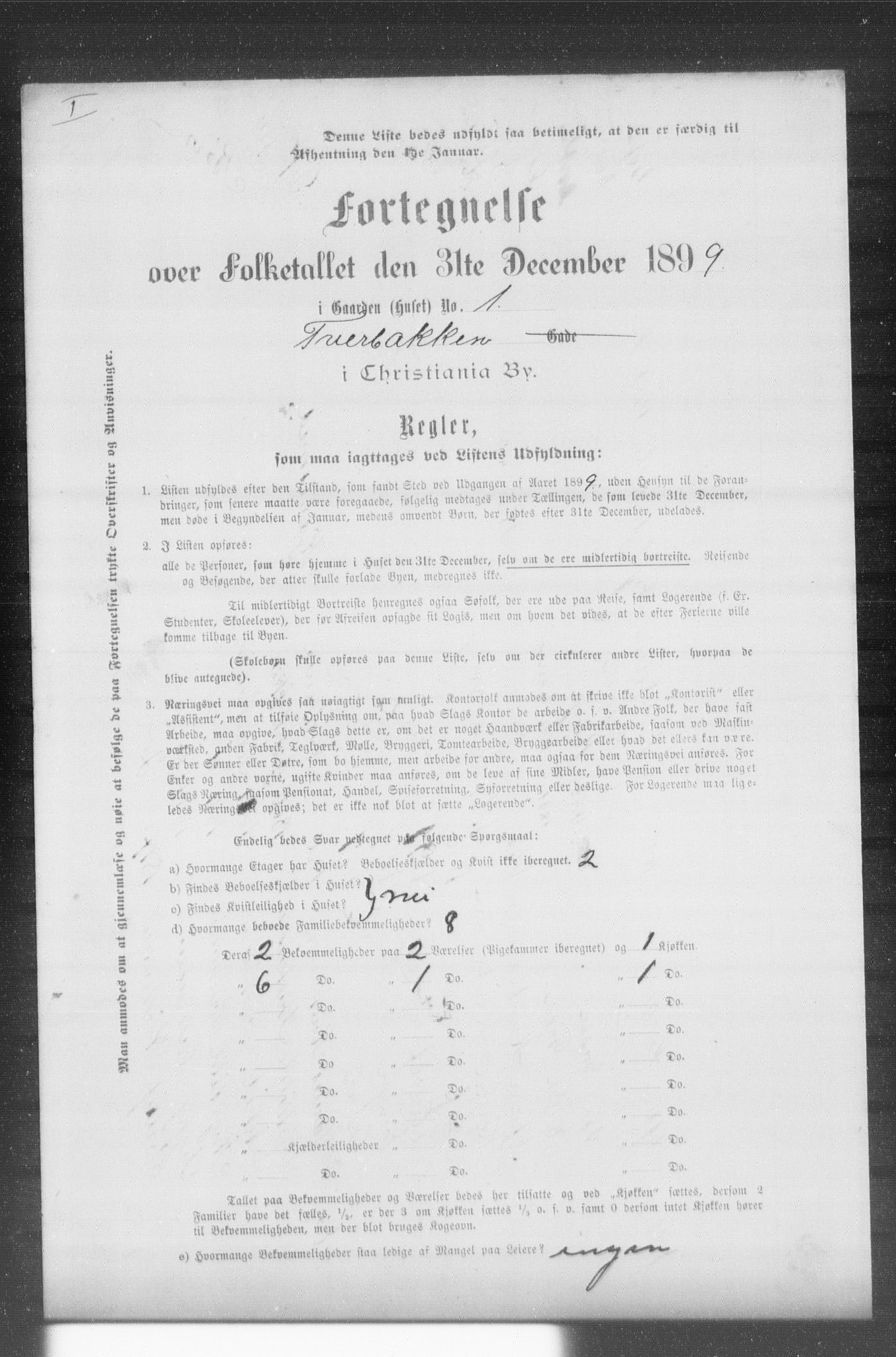 OBA, Municipal Census 1899 for Kristiania, 1899, p. 15186