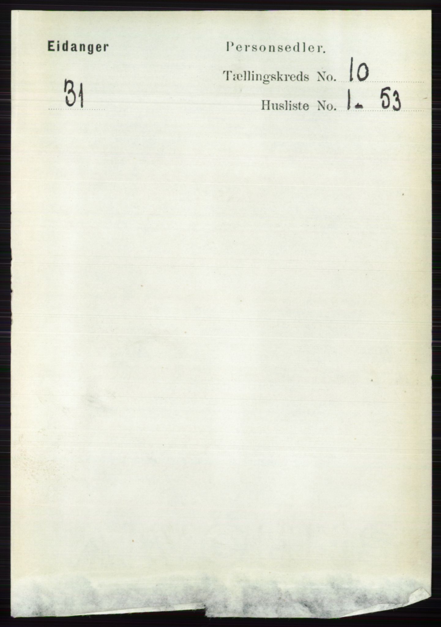 RA, 1891 census for 0813 Eidanger, 1891, p. 3934