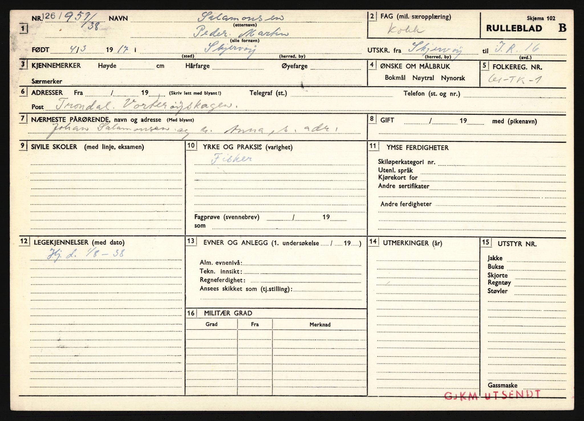 Forsvaret, Troms infanteriregiment nr. 16, AV/RA-RAFA-3146/P/Pa/L0022: Rulleblad for regimentets menige mannskaper, årsklasse 1938, 1938, p. 1447