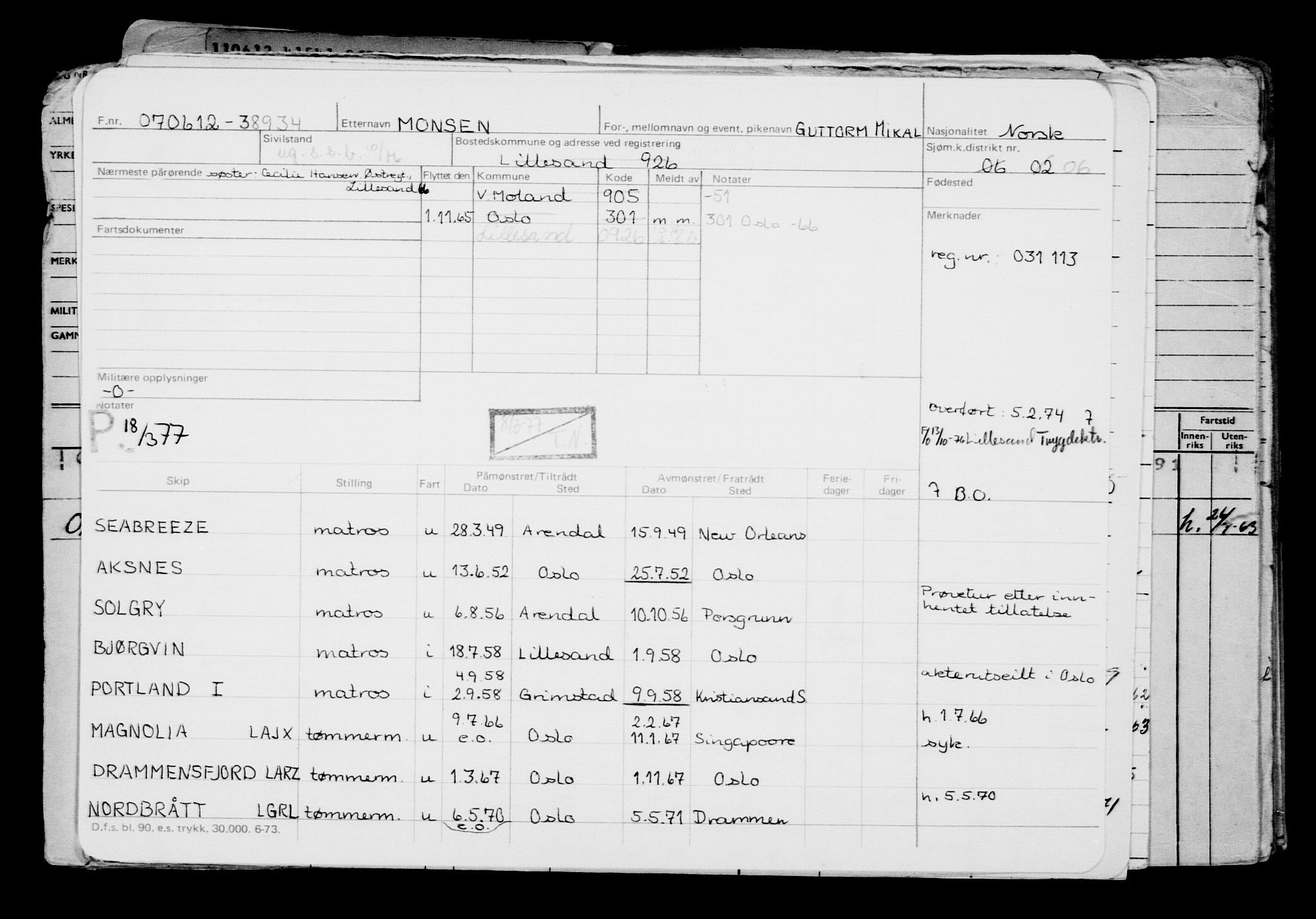 Direktoratet for sjømenn, AV/RA-S-3545/G/Gb/L0105: Hovedkort, 1912, p. 112