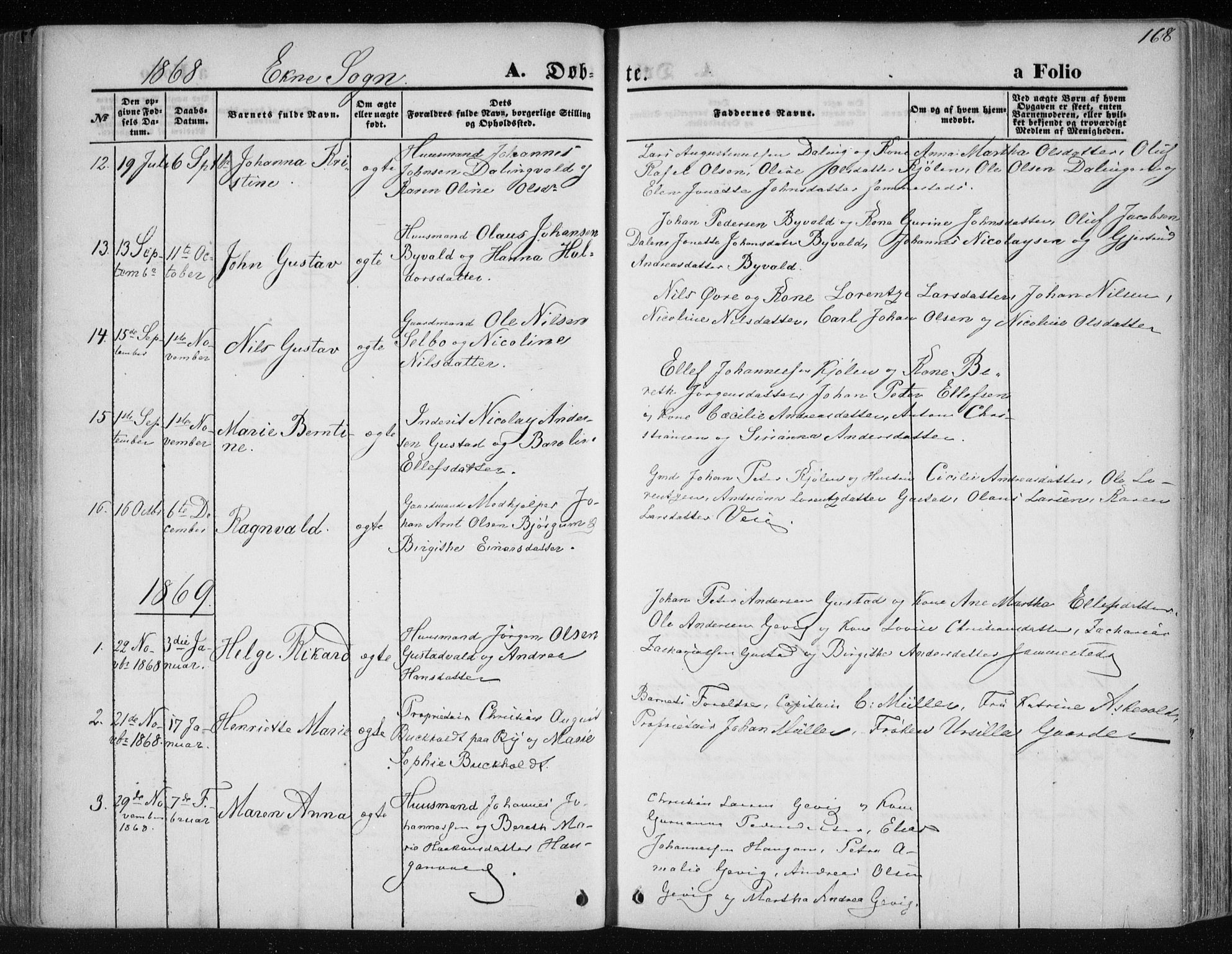 Ministerialprotokoller, klokkerbøker og fødselsregistre - Nord-Trøndelag, SAT/A-1458/717/L0158: Parish register (official) no. 717A08 /2, 1863-1877, p. 168