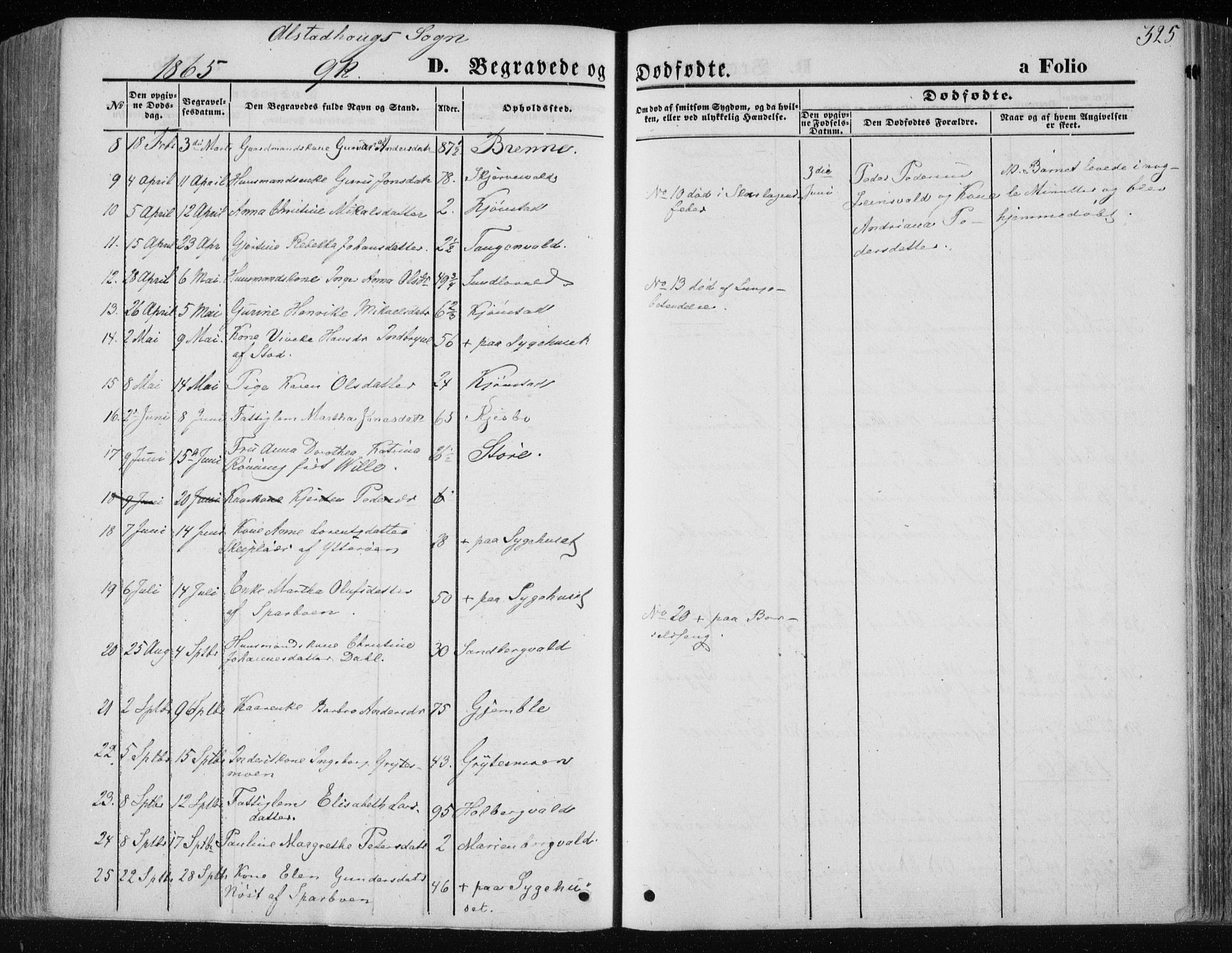 Ministerialprotokoller, klokkerbøker og fødselsregistre - Nord-Trøndelag, SAT/A-1458/717/L0157: Parish register (official) no. 717A08 /1, 1863-1877, p. 325
