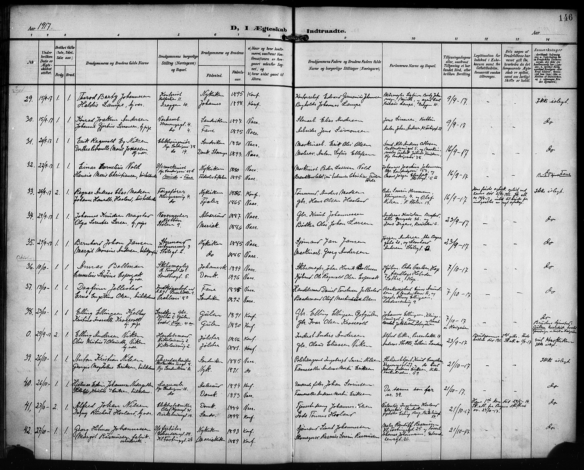 Mariakirken Sokneprestembete, AV/SAB-A-76901/H/Hab/L0009: Parish register (copy) no. A 9, 1901-1919, p. 146