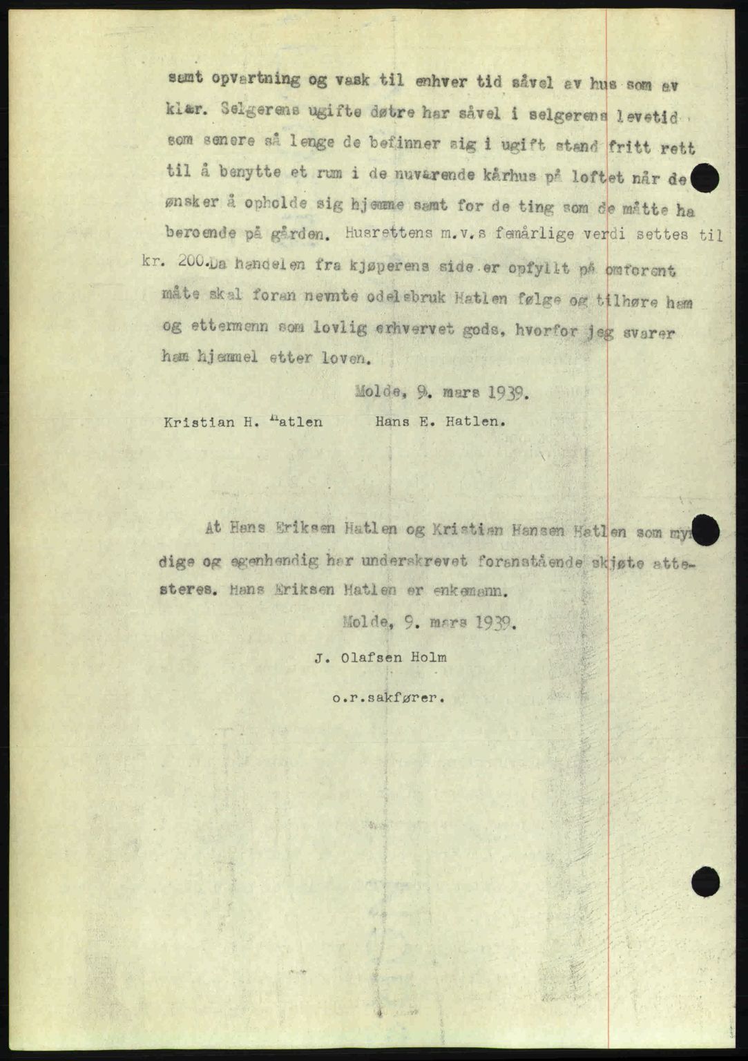 Romsdal sorenskriveri, AV/SAT-A-4149/1/2/2C: Mortgage book no. A6, 1938-1939, Diary no: : 448/1939