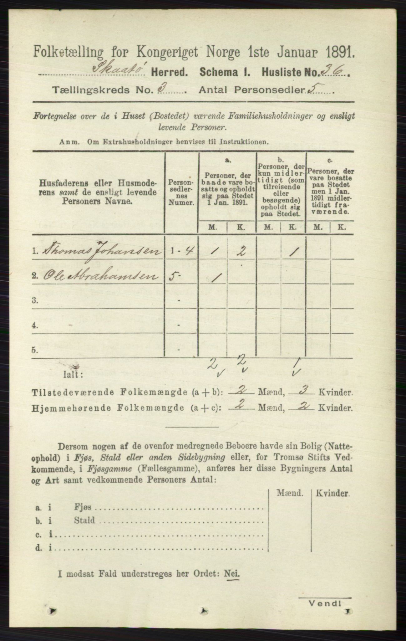 RA, 1891 census for 0815 Skåtøy, 1891, p. 609