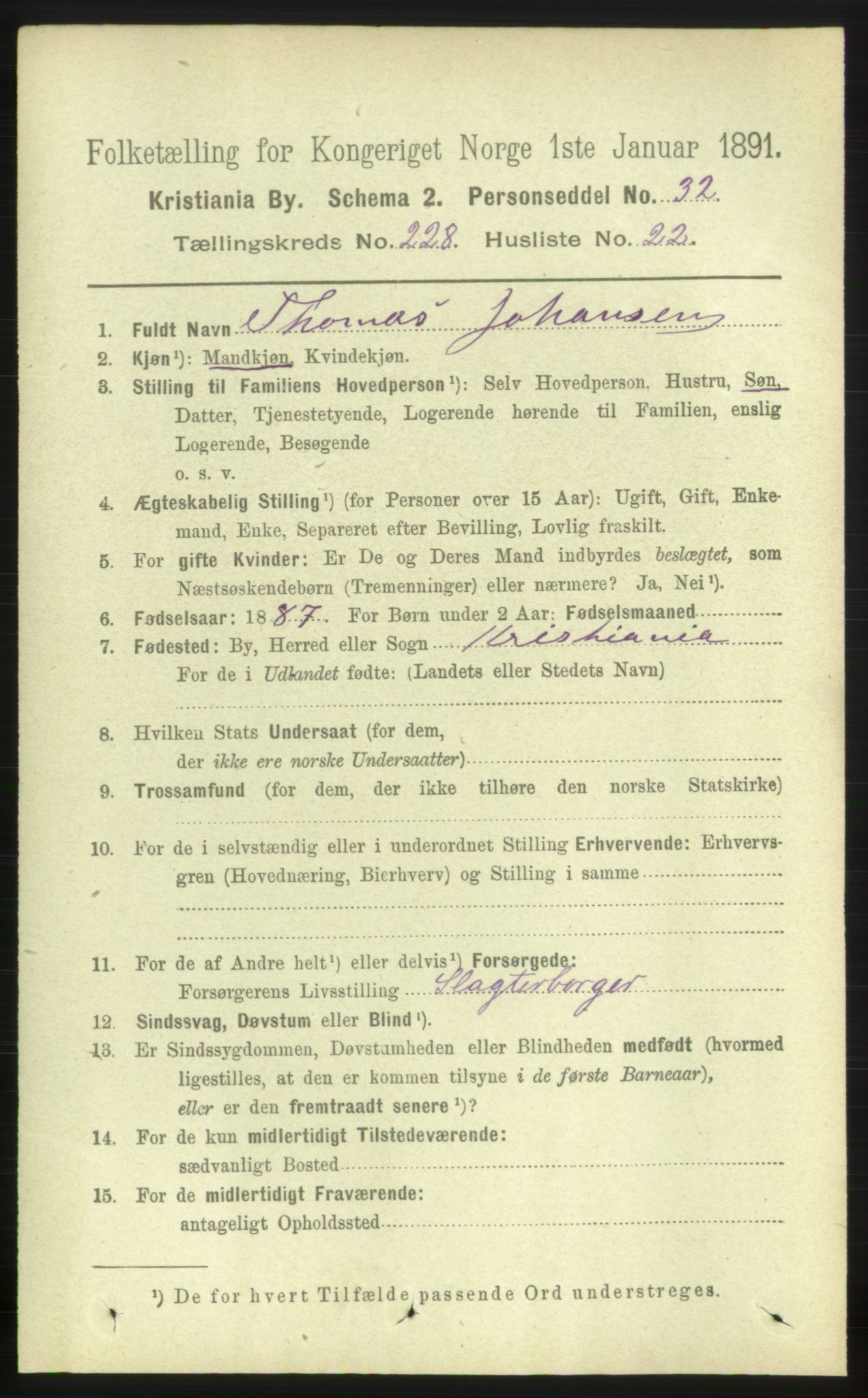 RA, 1891 census for 0301 Kristiania, 1891, p. 140238