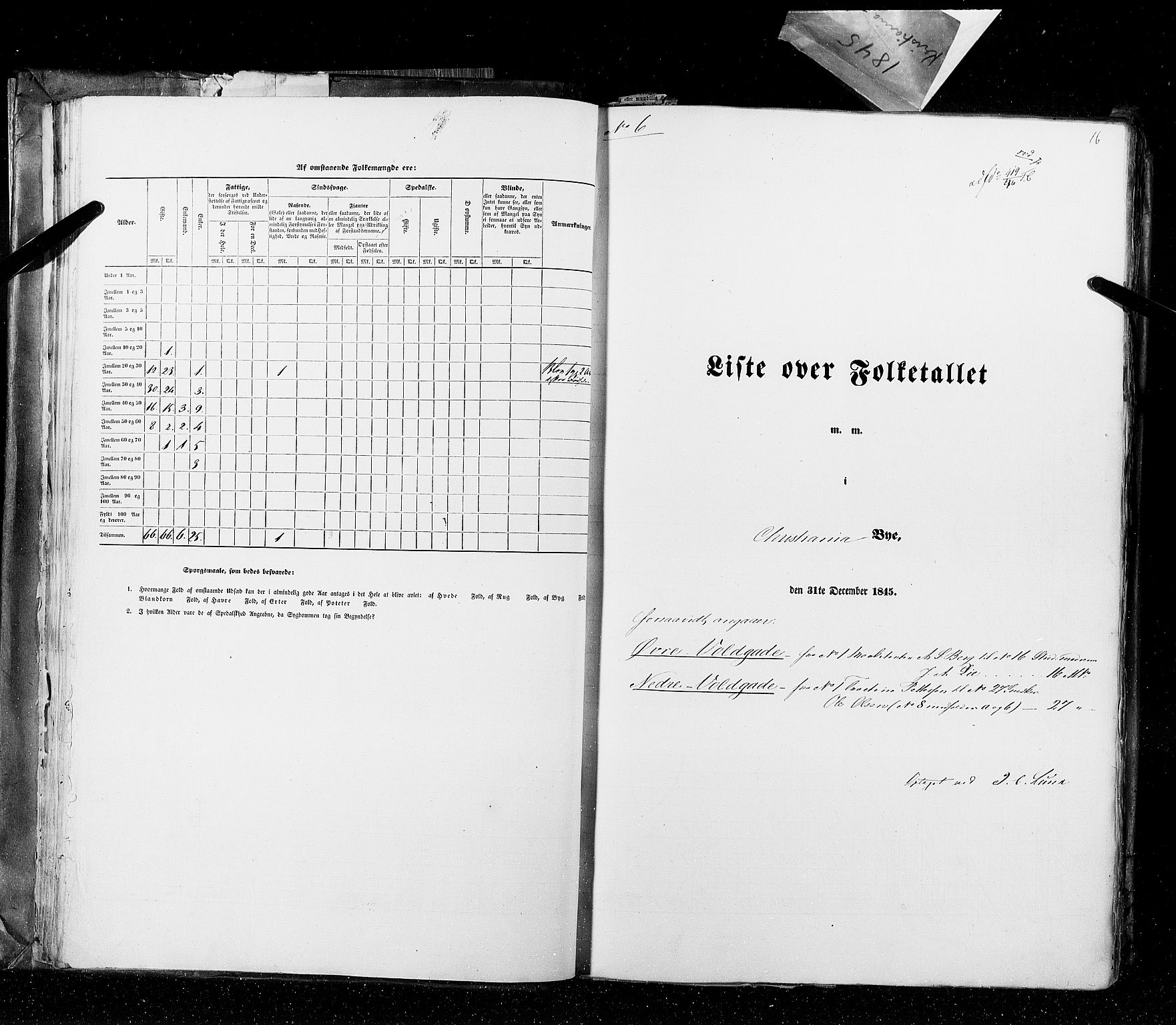 RA, Census 1845, vol. 10: Cities, 1845, p. 16