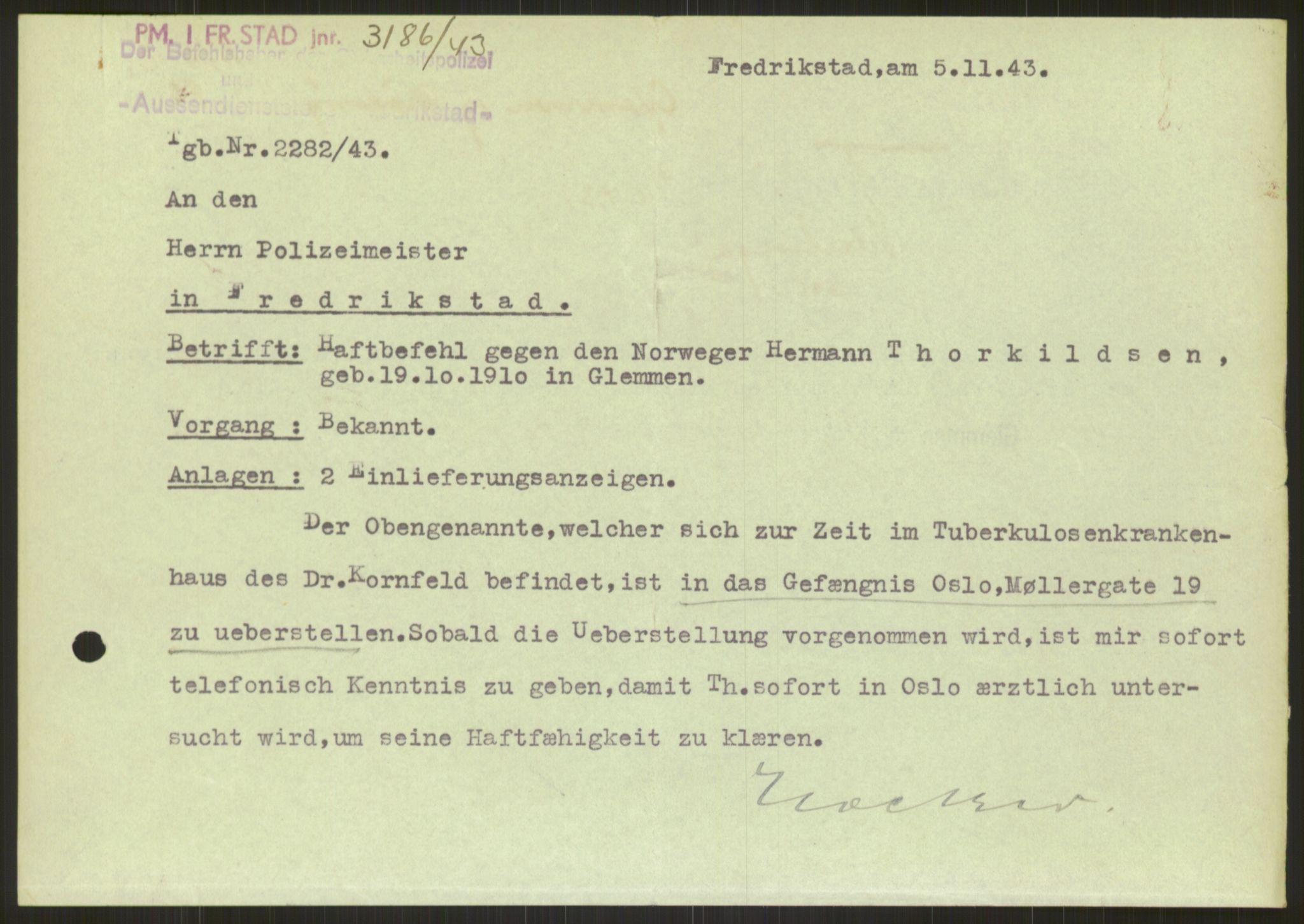 Befehlshaber der Sicherheitspolizei und des SD, AV/RA-RAFA-5969/E/Ea/Eae/L0002: Einlieferungsschein 5110-5800, 1943