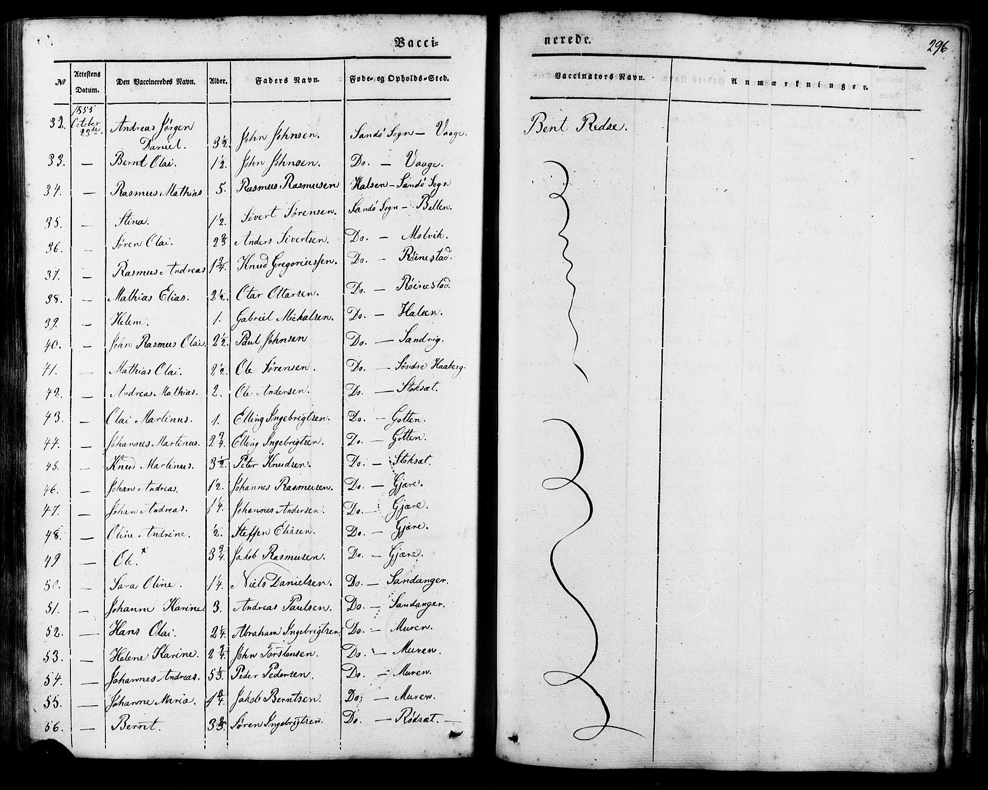 Ministerialprotokoller, klokkerbøker og fødselsregistre - Møre og Romsdal, AV/SAT-A-1454/503/L0034: Parish register (official) no. 503A02, 1841-1884, p. 296