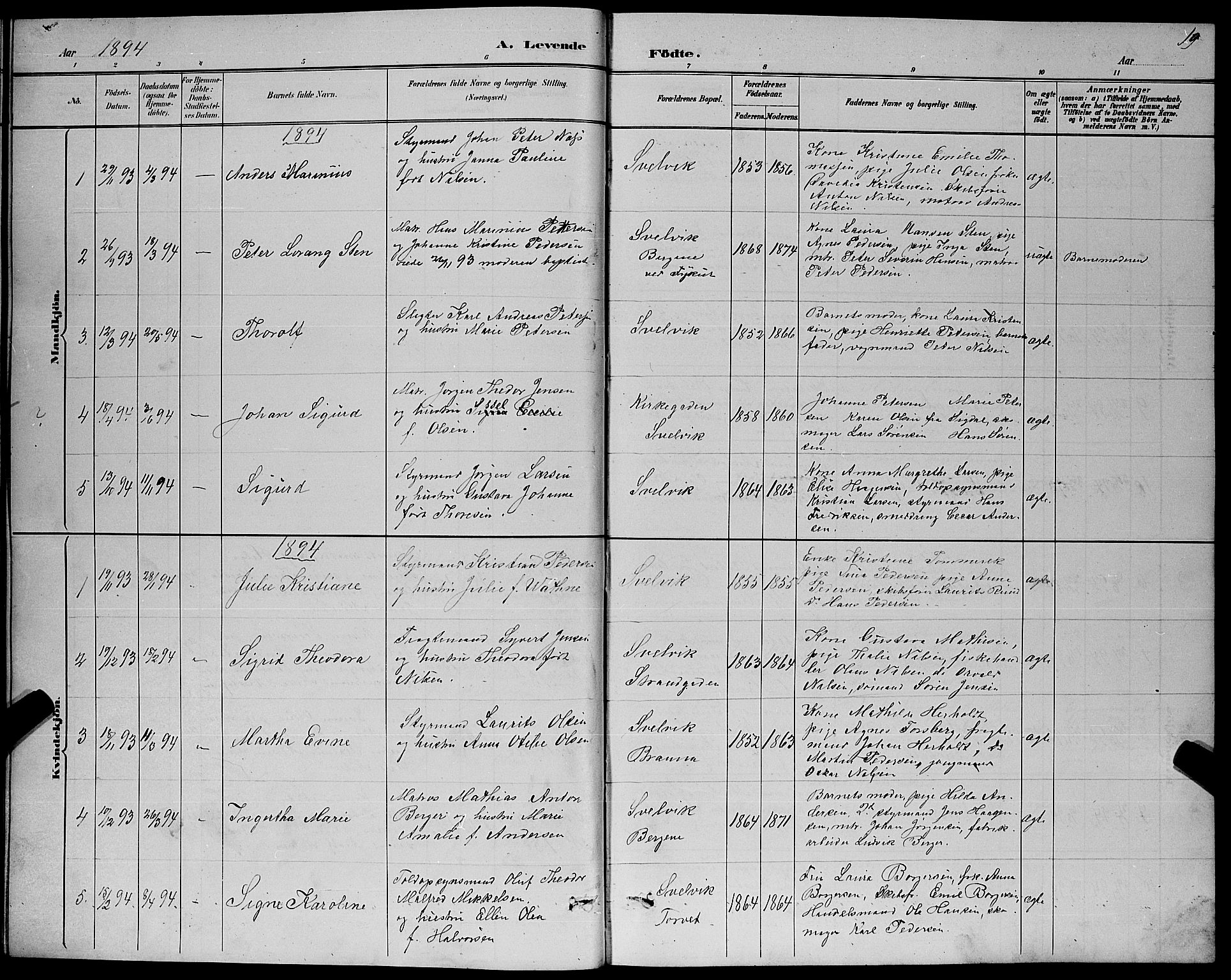 Strømm kirkebøker, AV/SAKO-A-322/G/Gb/L0001: Parish register (copy) no. II 1, 1889-1896, p. 19