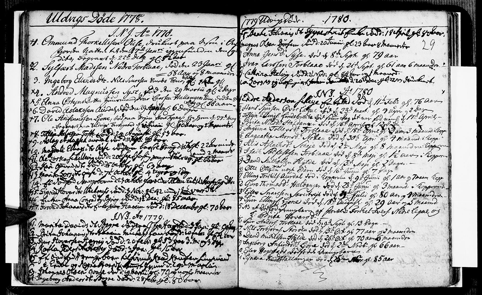 Ulvik sokneprestembete, SAB/A-78801/H/Haa: Parish register (official) no. A 8, 1743-1792, p. 29