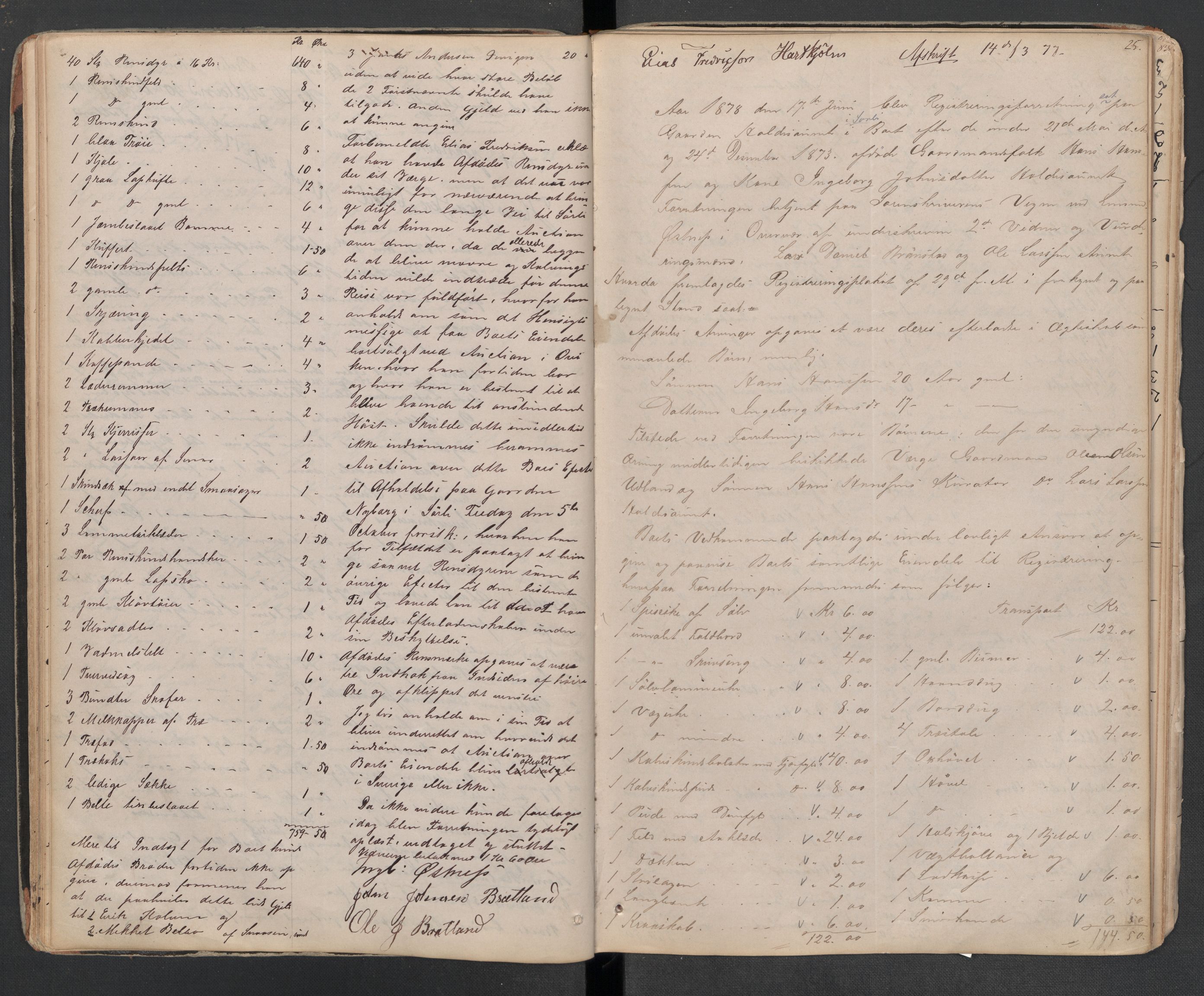 Lierne lensmannskontor - 1. avlevering, AV/SAT-A-1030/02/L0014: Dødsfalls-/ registreringsprotokoll, 1872-1905, p. 25