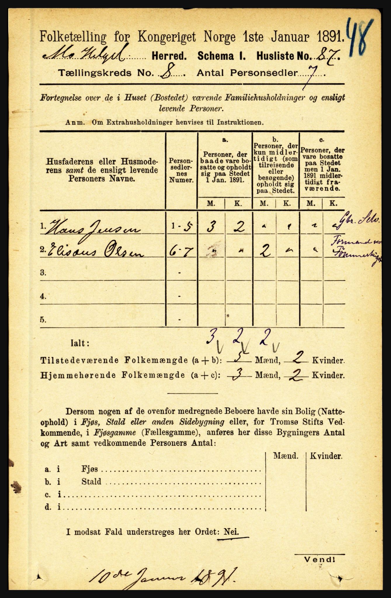 RA, 1891 census for 1833 Mo, 1891, p. 2933