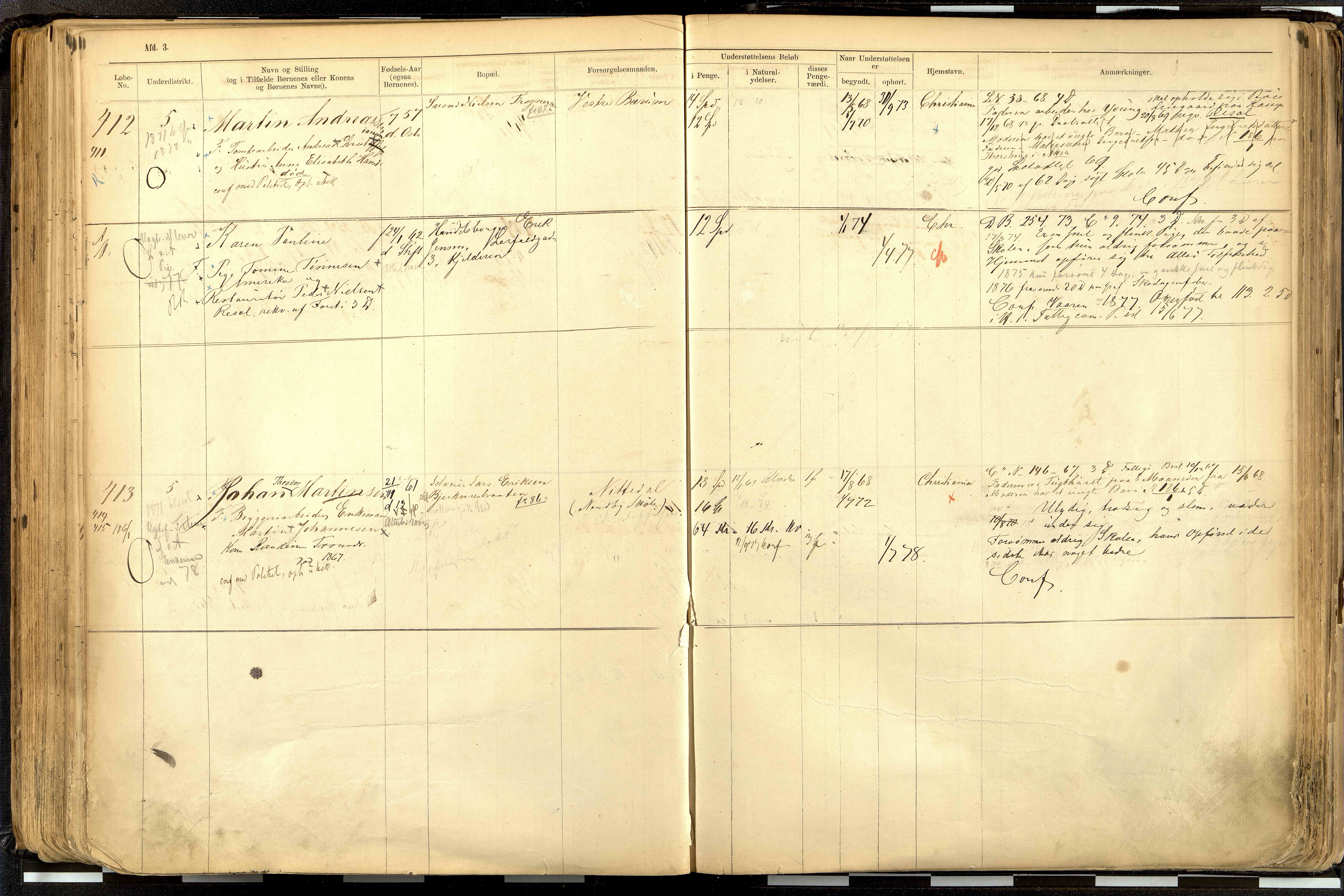 Fattigvesenet, OBA/A-20045/H/Hd/L0001: Manntallsprotokoll. Mnr. 1-644, 1865-1879, p. 209