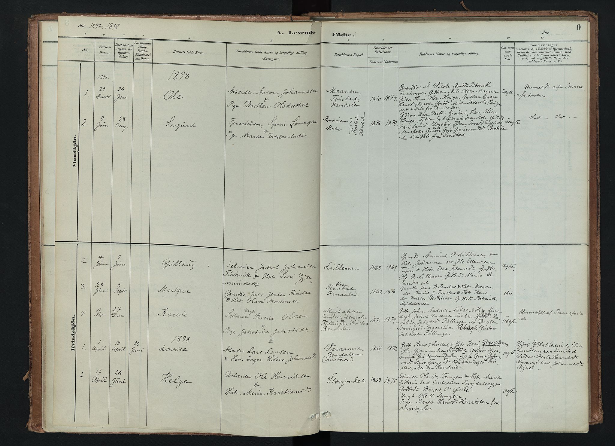 Tynset prestekontor, SAH/PREST-058/H/Ha/Haa/L0024: Parish register (official) no. 24, 1885-1916, p. 9