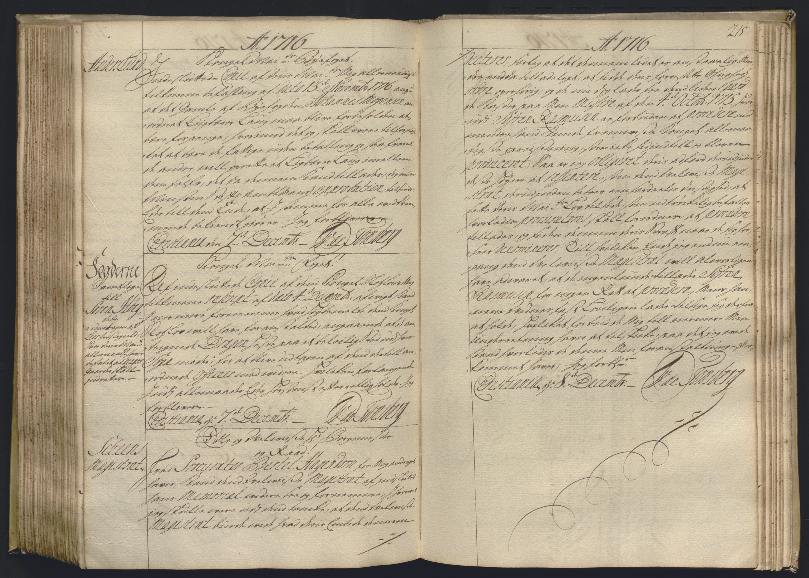 Kristiania stiftamt, AV/SAO-A-10386/B/Ba/L0004: Kopibok, 1715-1717, p. 214b-215a