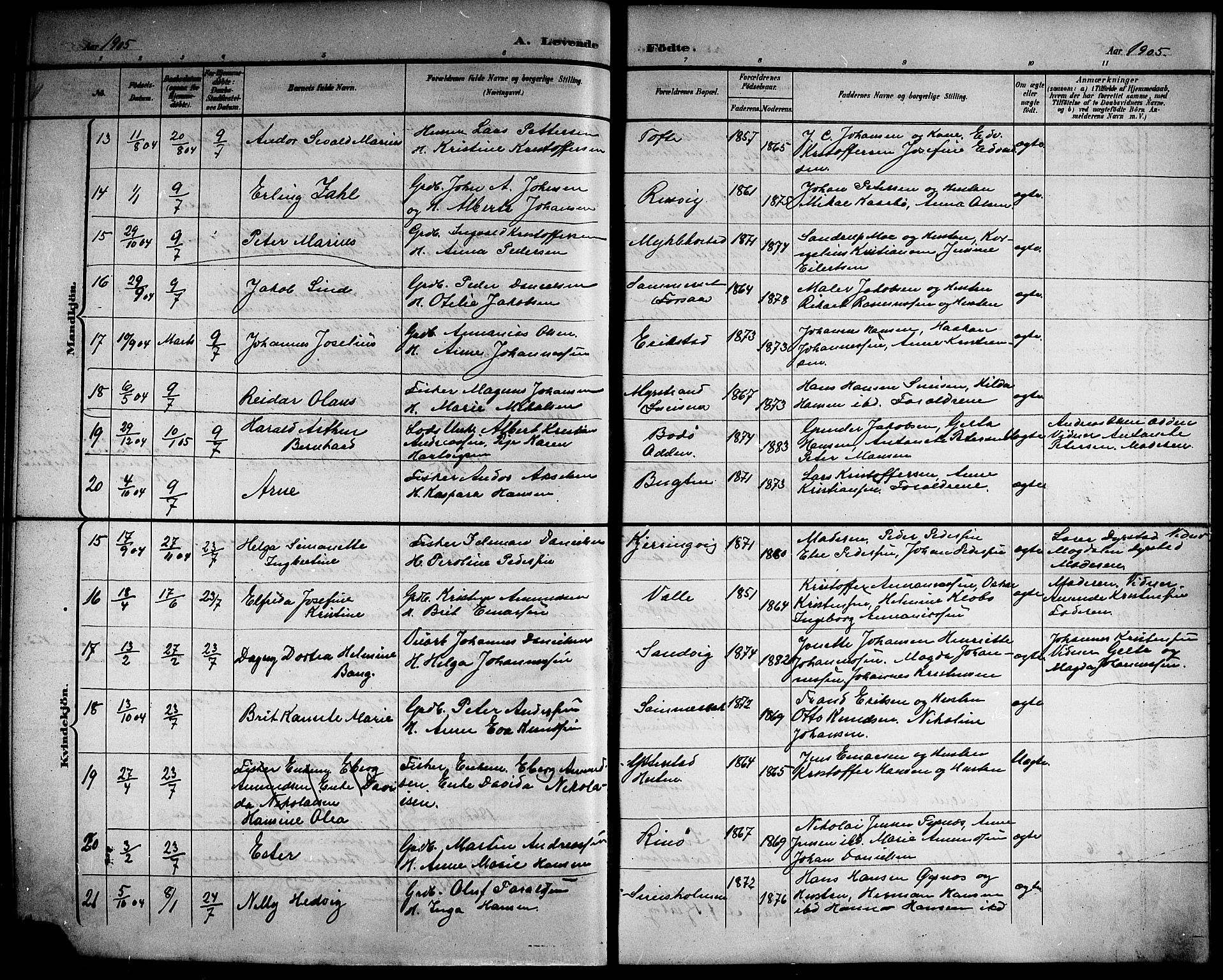 Ministerialprotokoller, klokkerbøker og fødselsregistre - Nordland, AV/SAT-A-1459/872/L1048: Parish register (copy) no. 872C04, 1898-1919