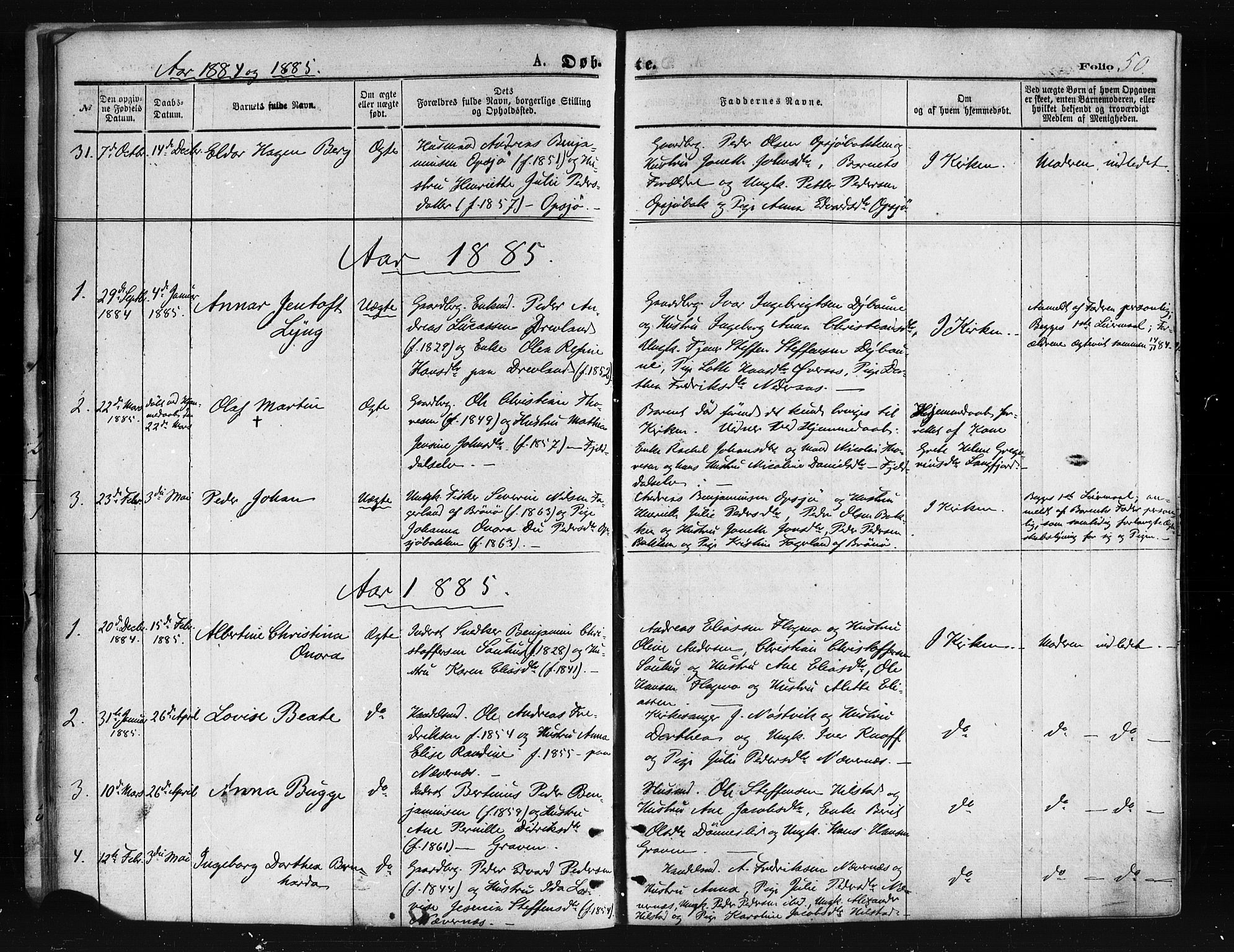 Ministerialprotokoller, klokkerbøker og fødselsregistre - Nordland, AV/SAT-A-1459/814/L0225: Parish register (official) no. 814A06, 1875-1885, p. 50