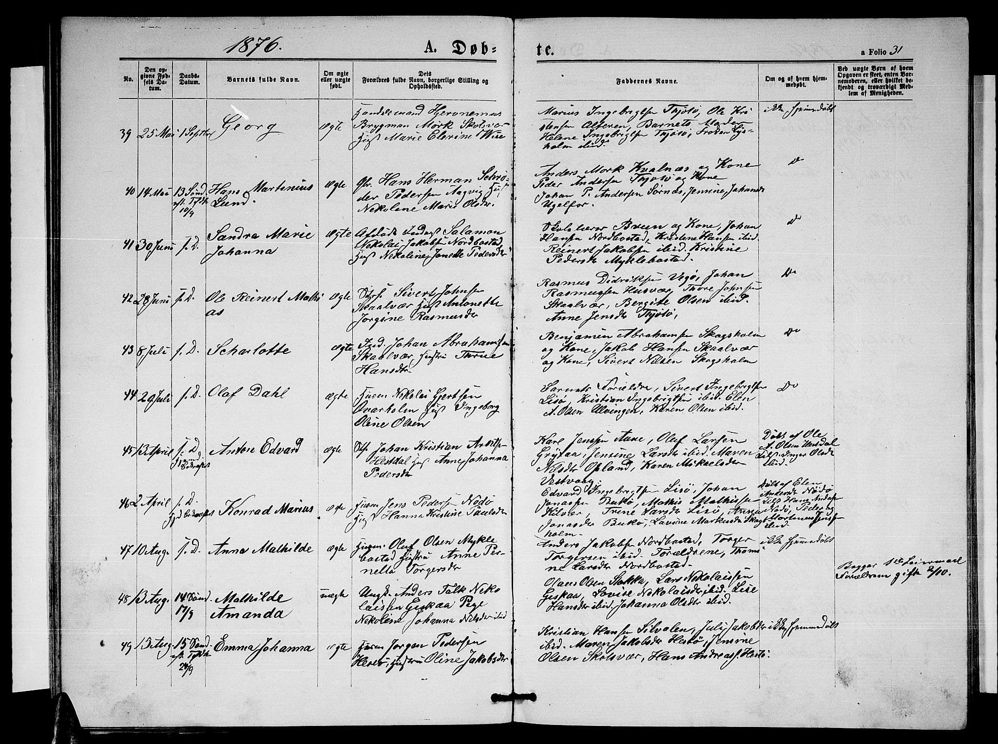 Ministerialprotokoller, klokkerbøker og fødselsregistre - Nordland, AV/SAT-A-1459/817/L0267: Parish register (copy) no. 817C02, 1870-1883, p. 31