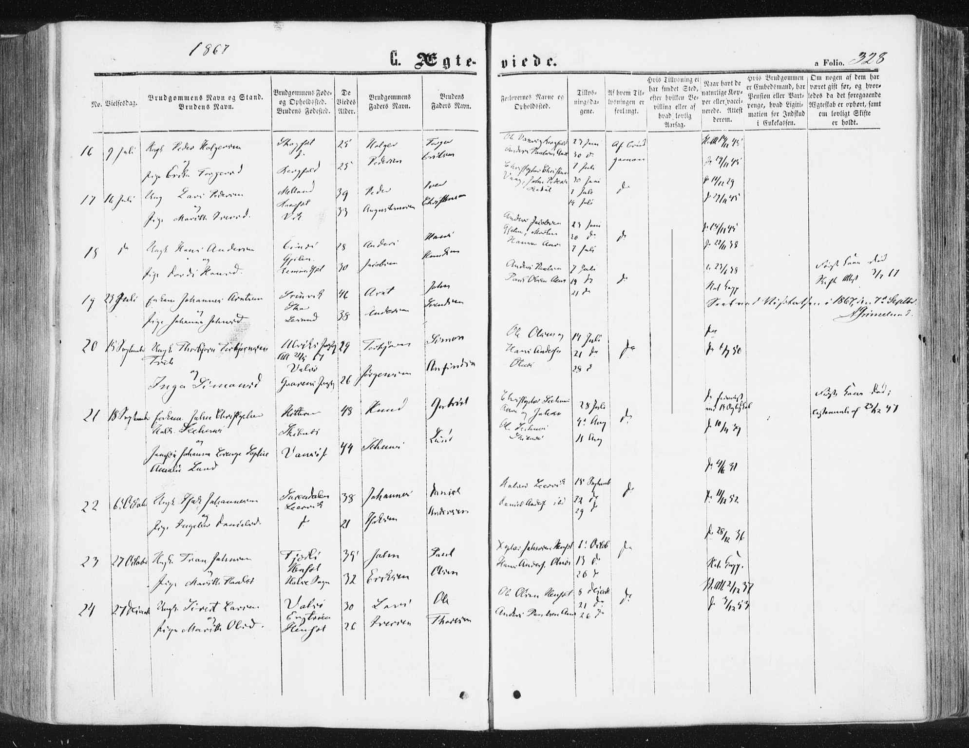 Ministerialprotokoller, klokkerbøker og fødselsregistre - Møre og Romsdal, AV/SAT-A-1454/578/L0905: Parish register (official) no. 578A04, 1859-1877, p. 328