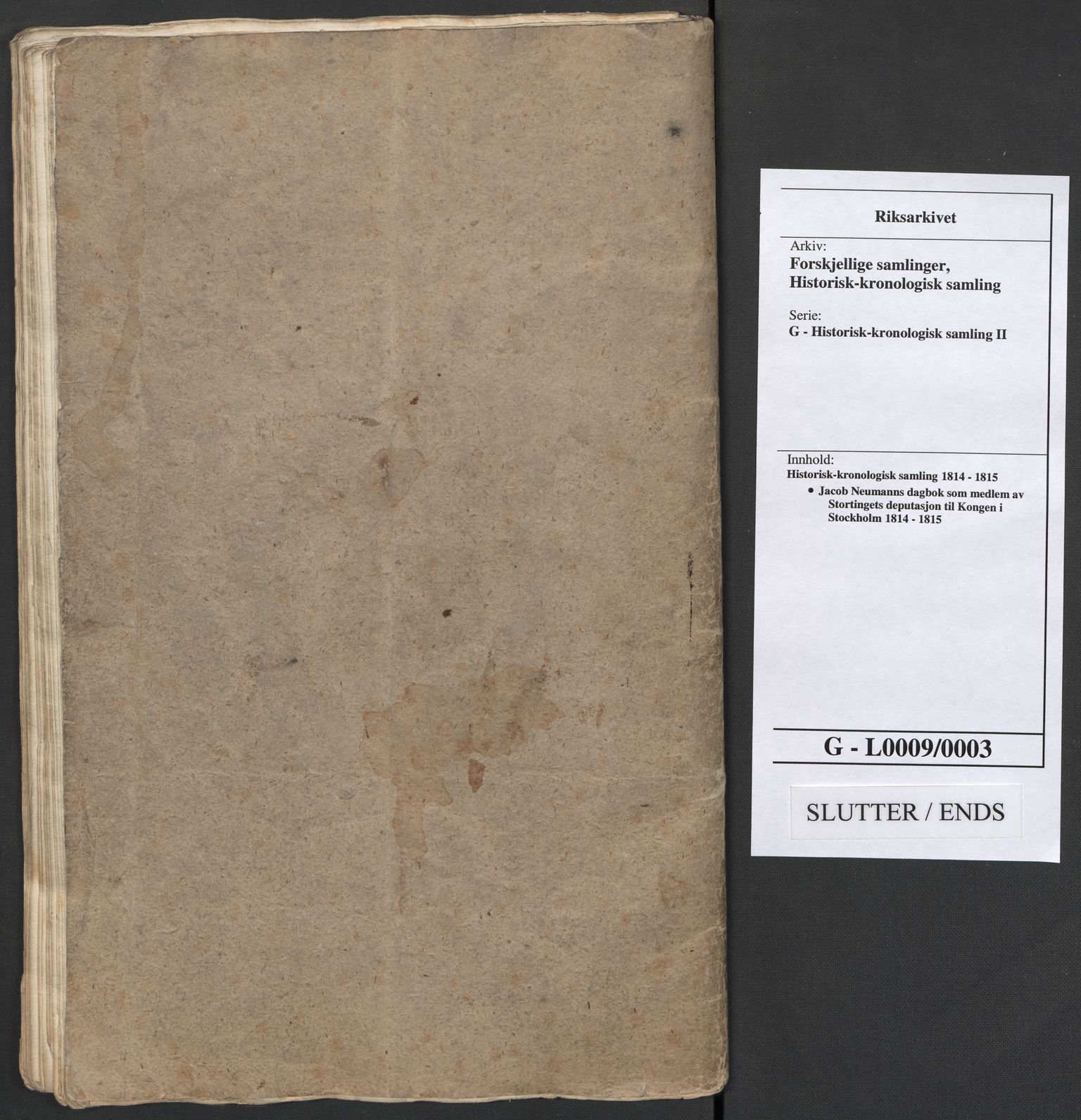 Forskjellige samlinger, Historisk-kronologisk samling, AV/RA-EA-4029/G/Ga/L0009B: Historisk-kronologisk samling. Dokumenter fra oktober 1814, årene 1815 og 1816, Christian Frederiks regnskapsbok 1814 - 1848., 1814-1848, p. 176