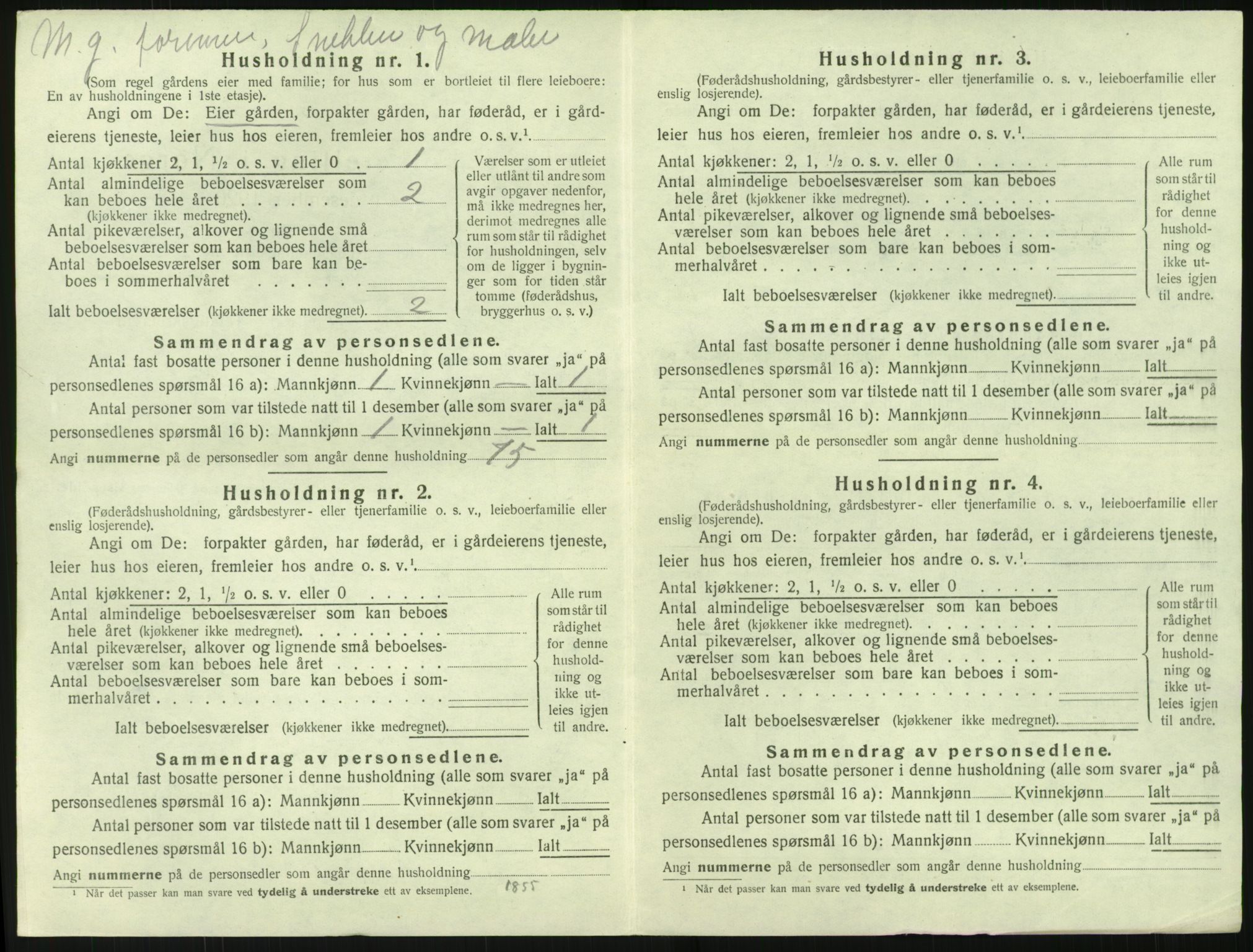 SAK, 1920 census for Søndeled, 1920, p. 300