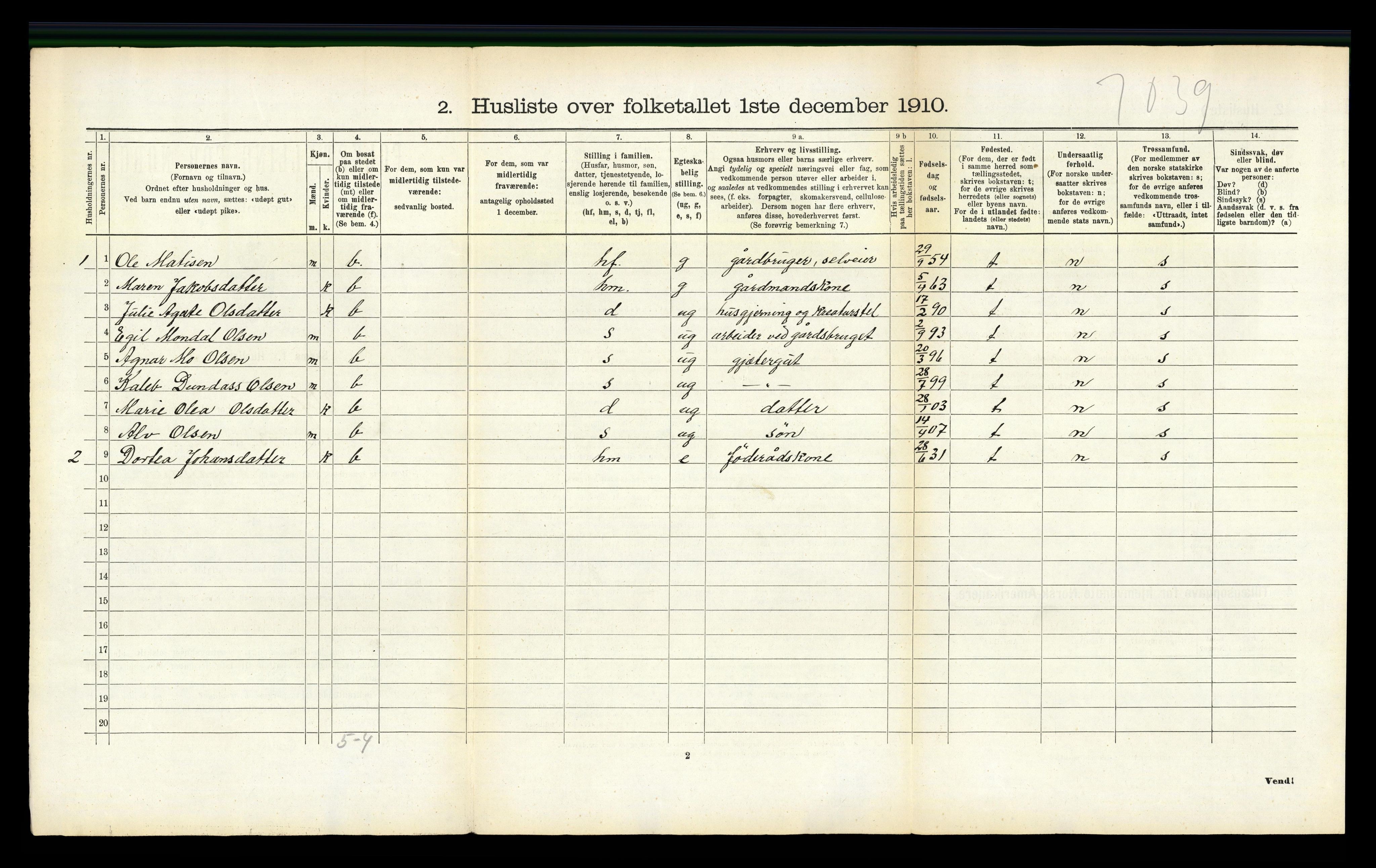 RA, 1910 census for Vefsn, 1910, p. 451