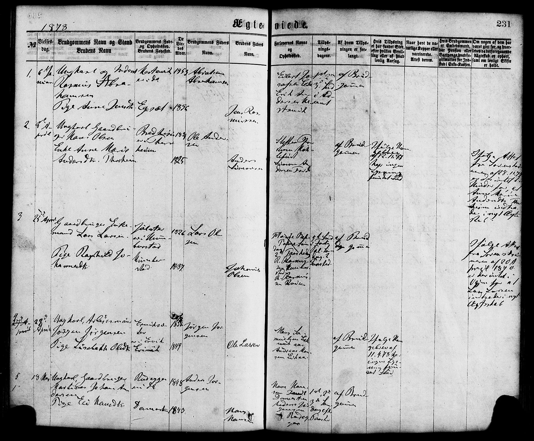 Davik sokneprestembete, SAB/A-79701/H/Haa/Haaa/L0006: Parish register (official) no. A 6, 1867-1881, p. 231