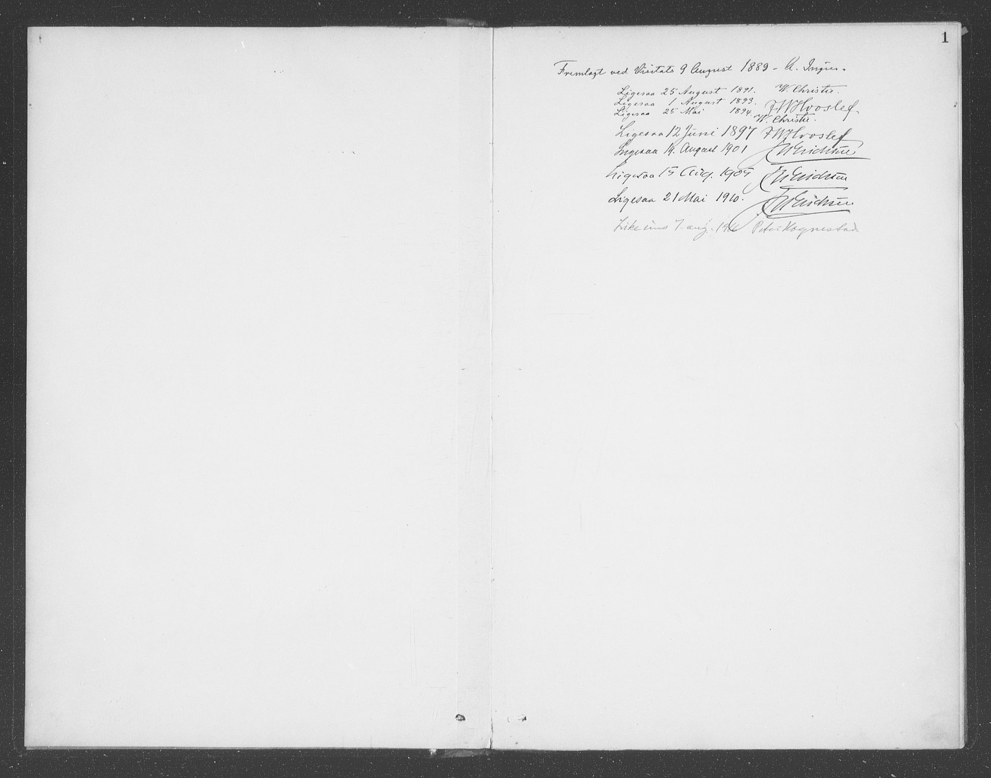 Balestrand sokneprestembete, AV/SAB-A-79601/H/Haa/Haae/L0001: Parish register (official) no. E  1, 1889-1909, p. 1