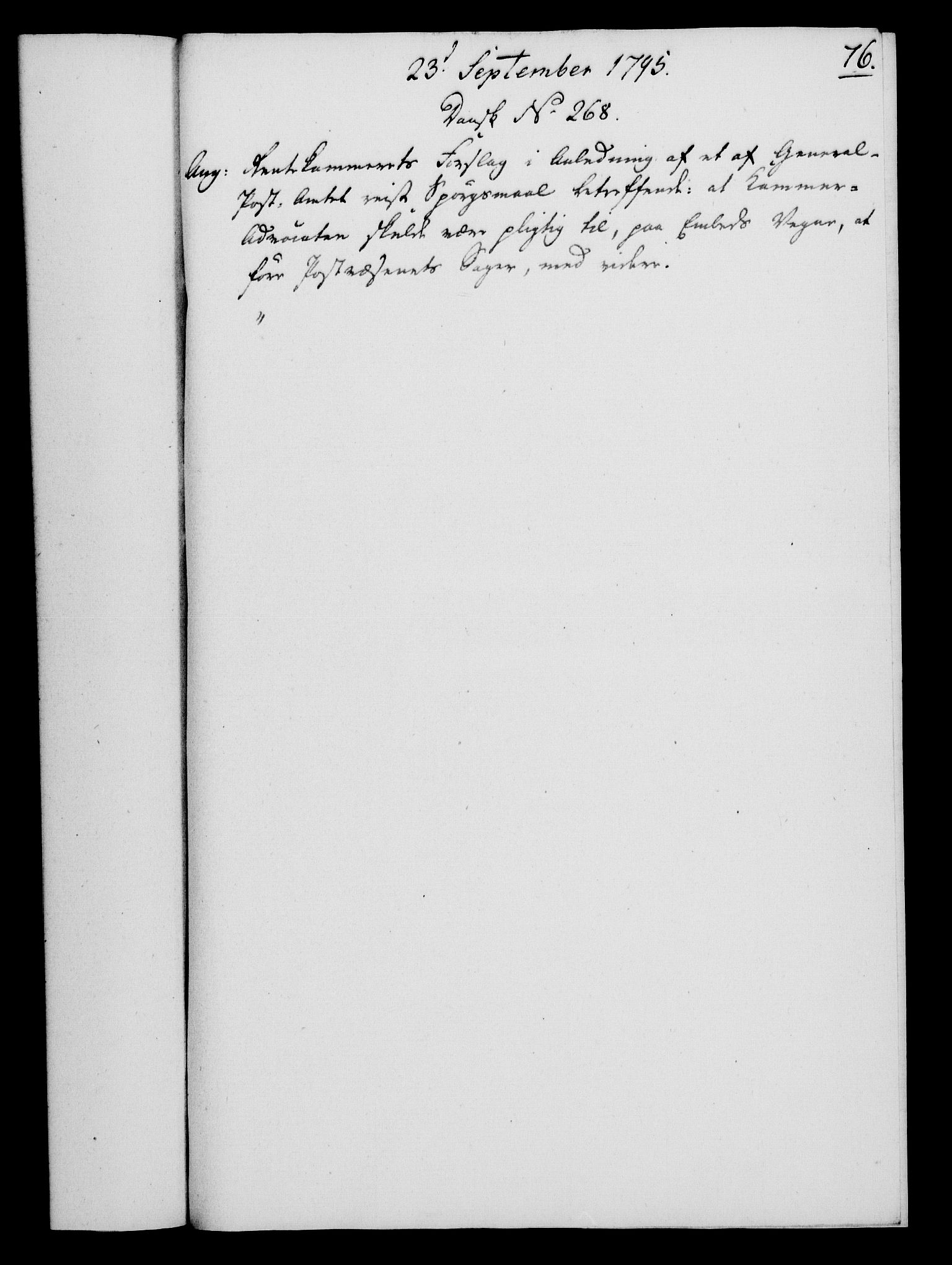 Rentekammeret, Kammerkanselliet, RA/EA-3111/G/Gf/Gfa/L0077: Norsk relasjons- og resolusjonsprotokoll (merket RK 52.77), 1795, p. 377