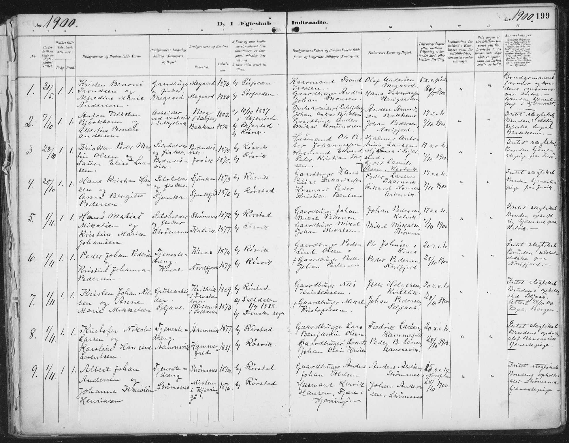 Ministerialprotokoller, klokkerbøker og fødselsregistre - Nordland, SAT/A-1459/854/L0779: Parish register (official) no. 854A02, 1892-1909, p. 199