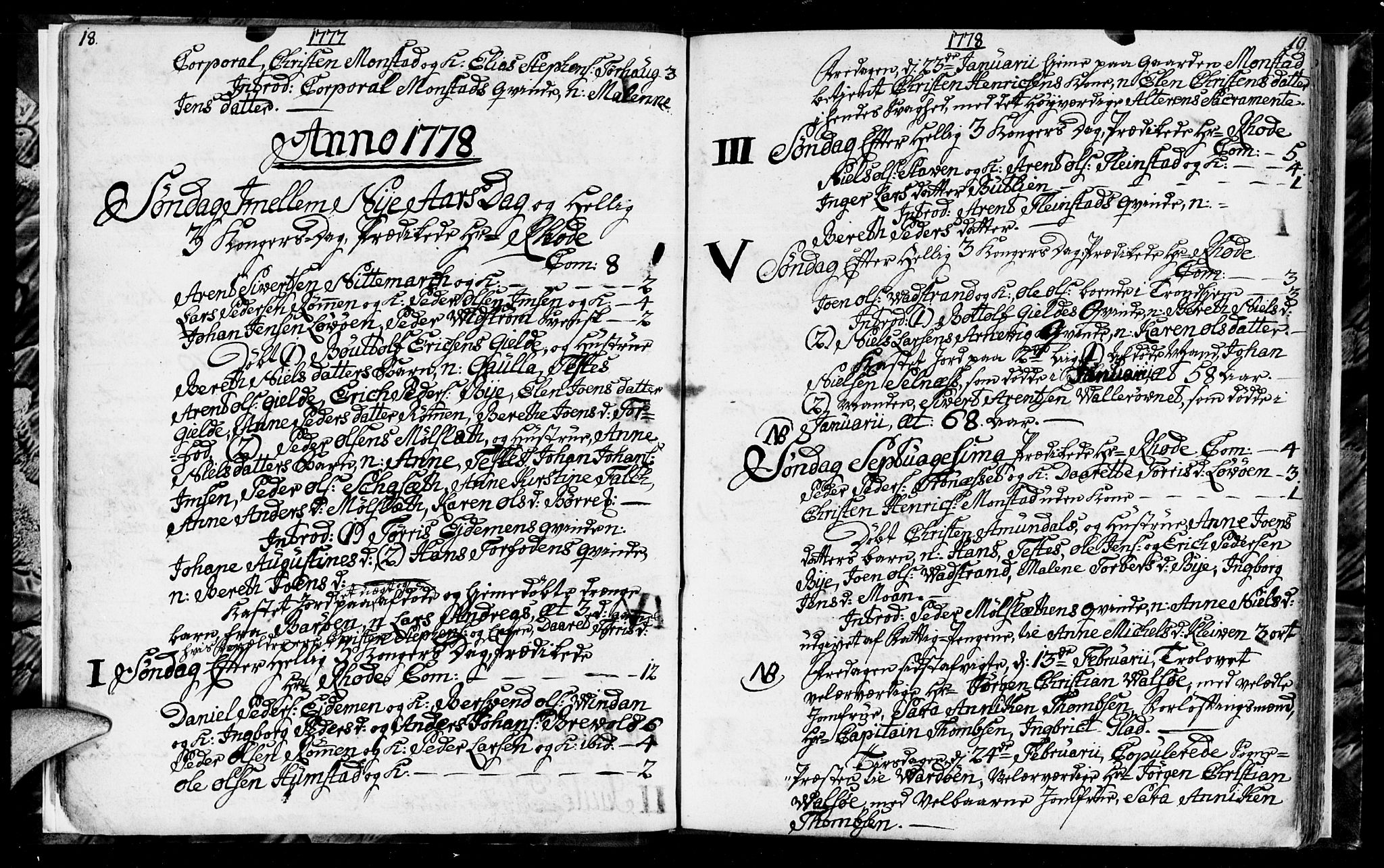 Ministerialprotokoller, klokkerbøker og fødselsregistre - Sør-Trøndelag, SAT/A-1456/655/L0685: Parish register (copy) no. 655C01, 1777-1788, p. 18-19