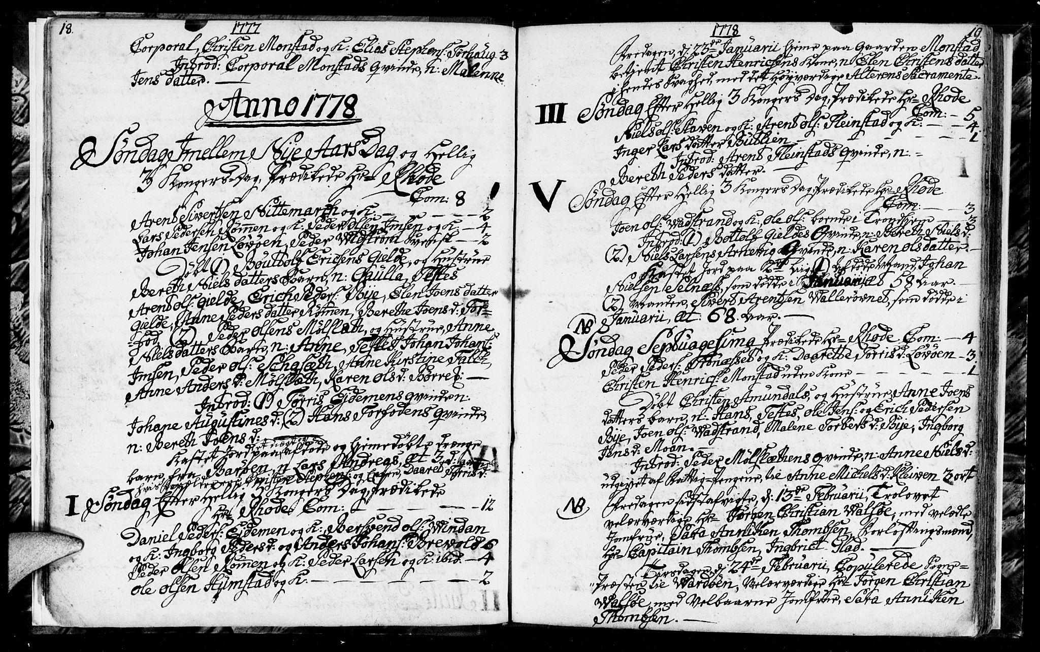 Ministerialprotokoller, klokkerbøker og fødselsregistre - Sør-Trøndelag, AV/SAT-A-1456/655/L0685: Parish register (copy) no. 655C01, 1777-1788, p. 18-19