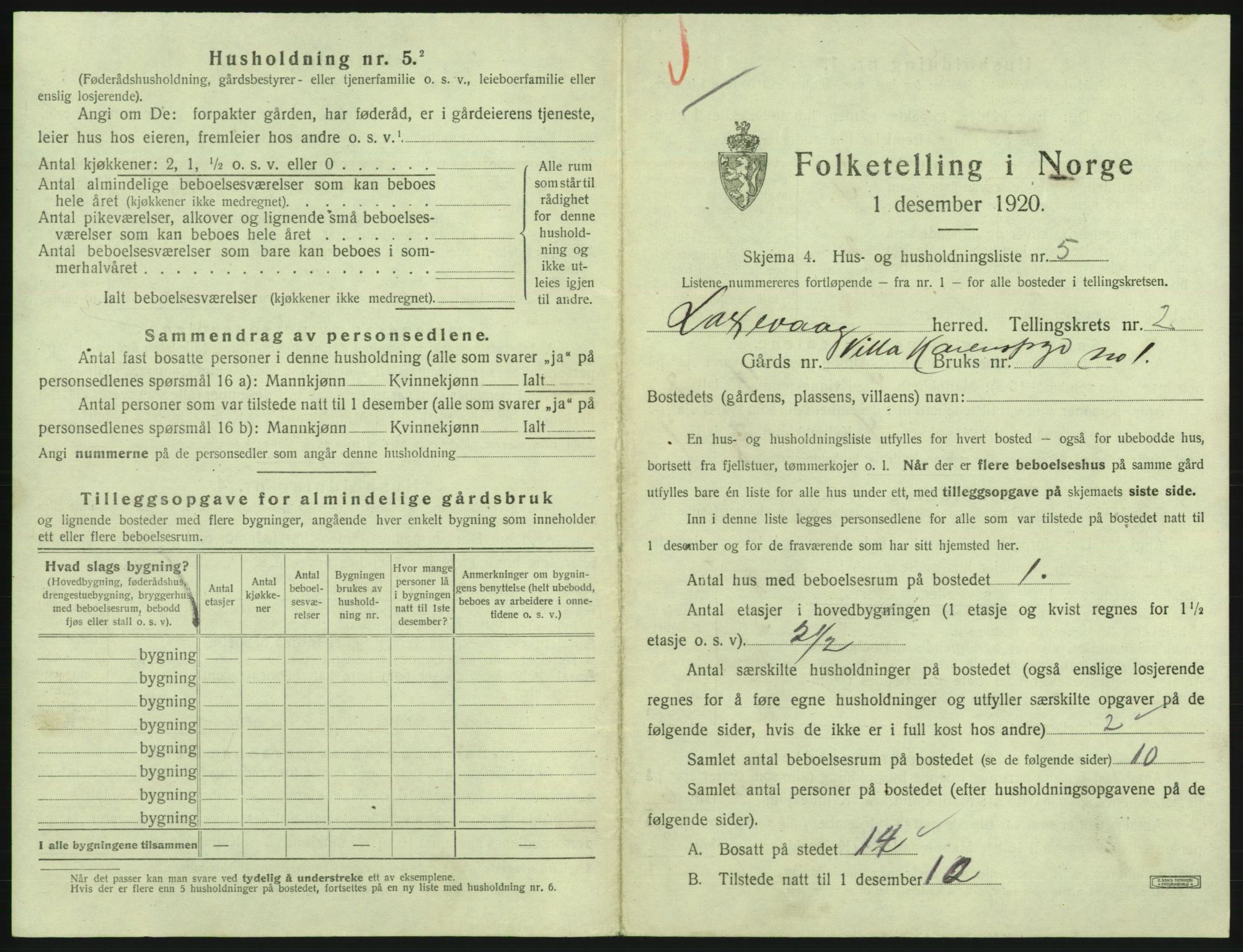 SAB, 1920 census for Laksevåg, 1920, p. 297