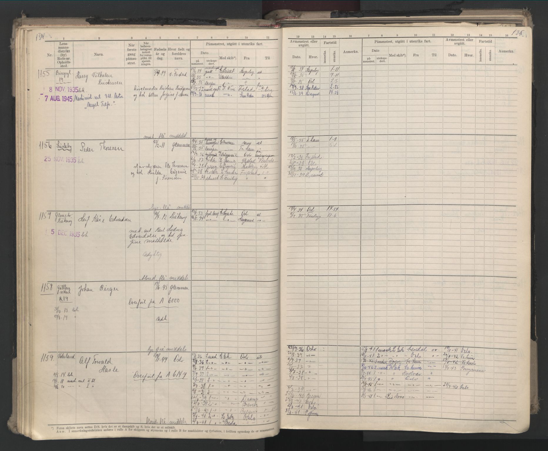 Oslo sjømannskontor, AV/SAO-A-10595/F/Fd/L0008: B-rulle, 1914, p. 134-135