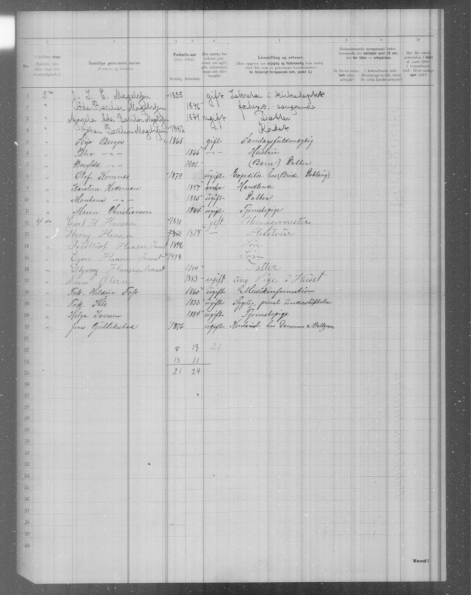 OBA, Municipal Census 1902 for Kristiania, 1902, p. 2671