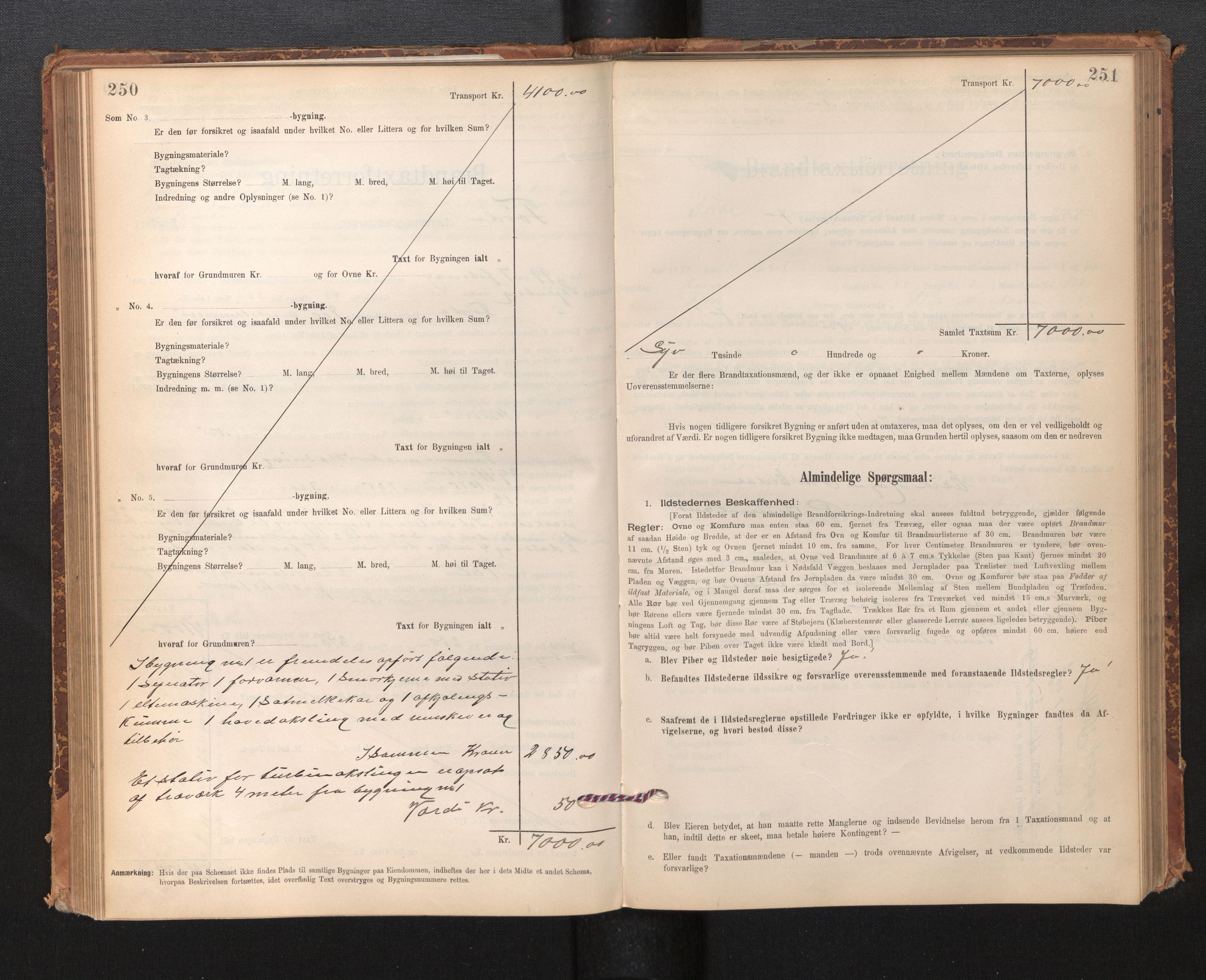 Lensmannen i Førde, AV/SAB-A-27401/0012/L0008: Branntakstprotokoll, skjematakst, 1895-1922, p. 250-251