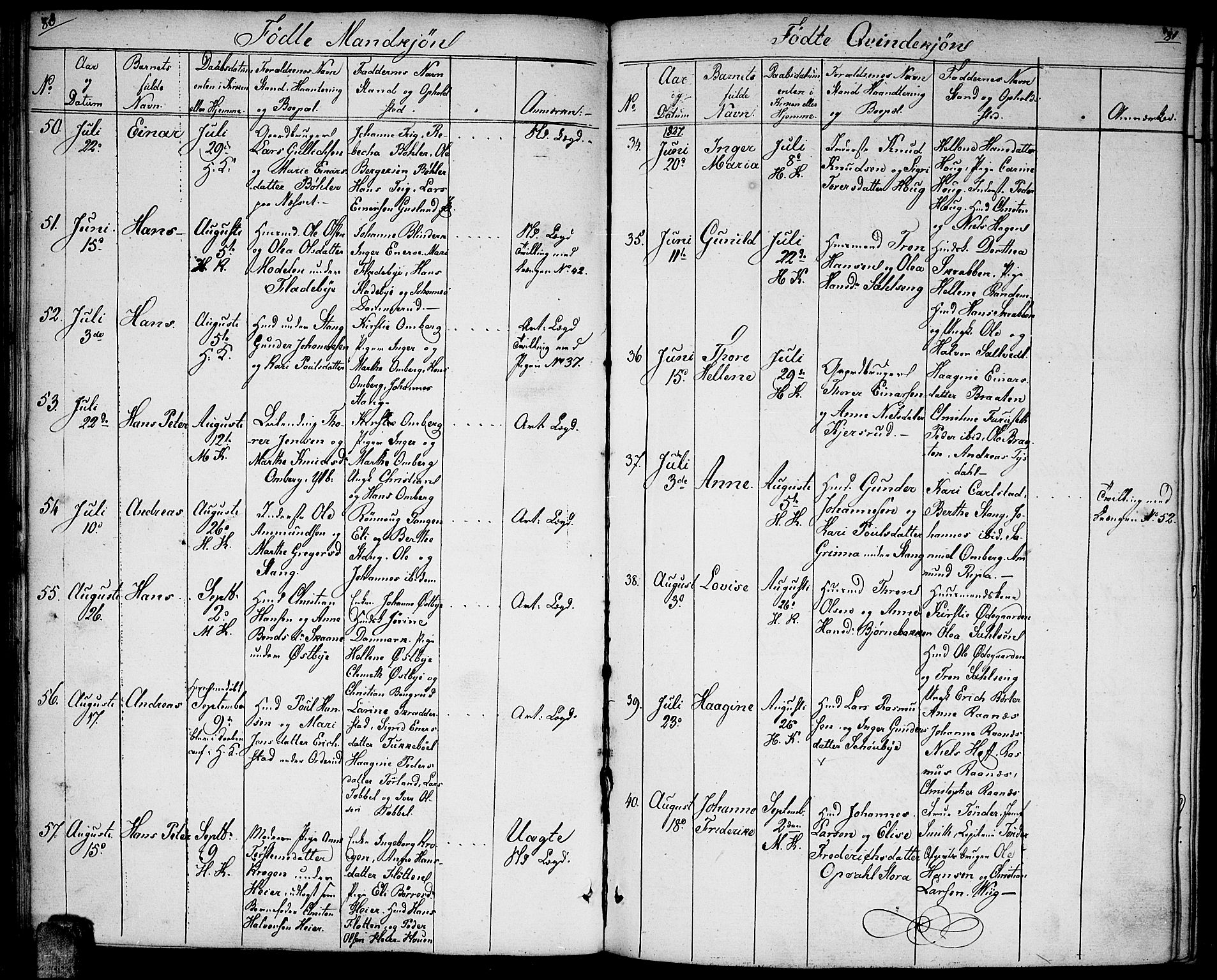 Enebakk prestekontor Kirkebøker, AV/SAO-A-10171c/F/Fa/L0007: Parish register (official) no. I 7, 1823-1832, p. 80-81