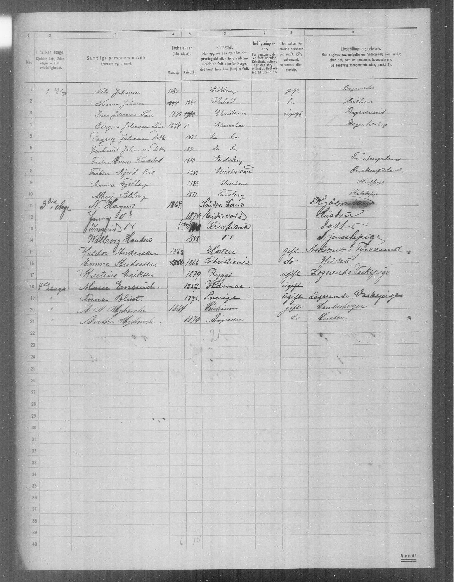 OBA, Municipal Census 1904 for Kristiania, 1904, p. 22940