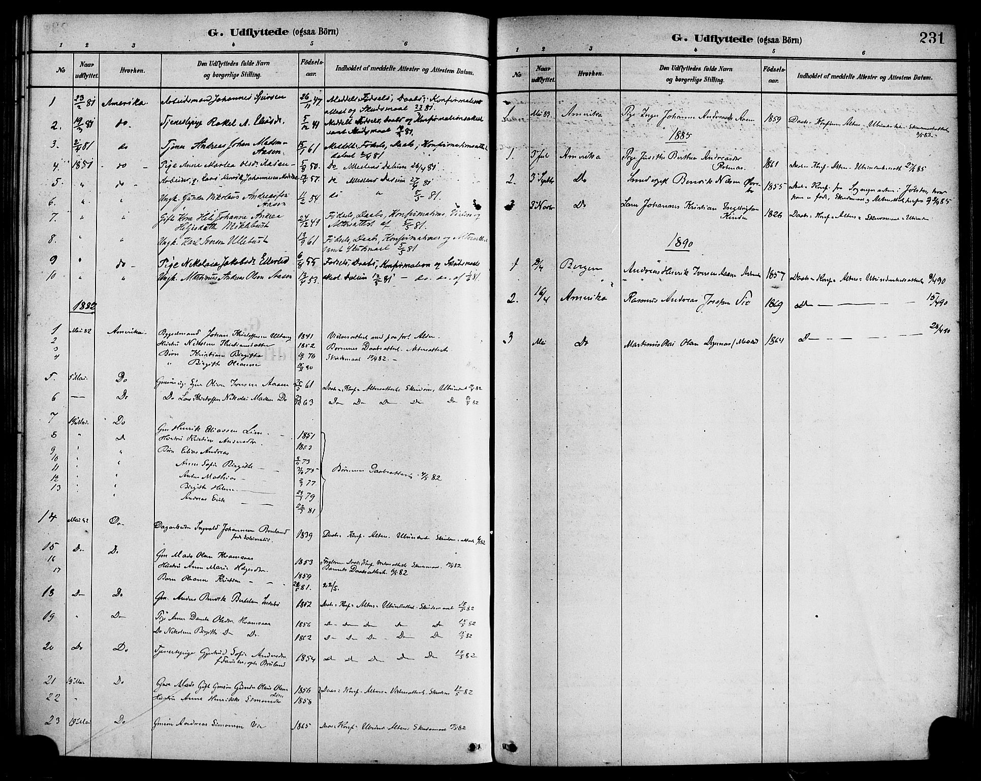 Førde sokneprestembete, SAB/A-79901/H/Haa/Haab/L0001: Parish register (official) no. B 1, 1880-1898, p. 231