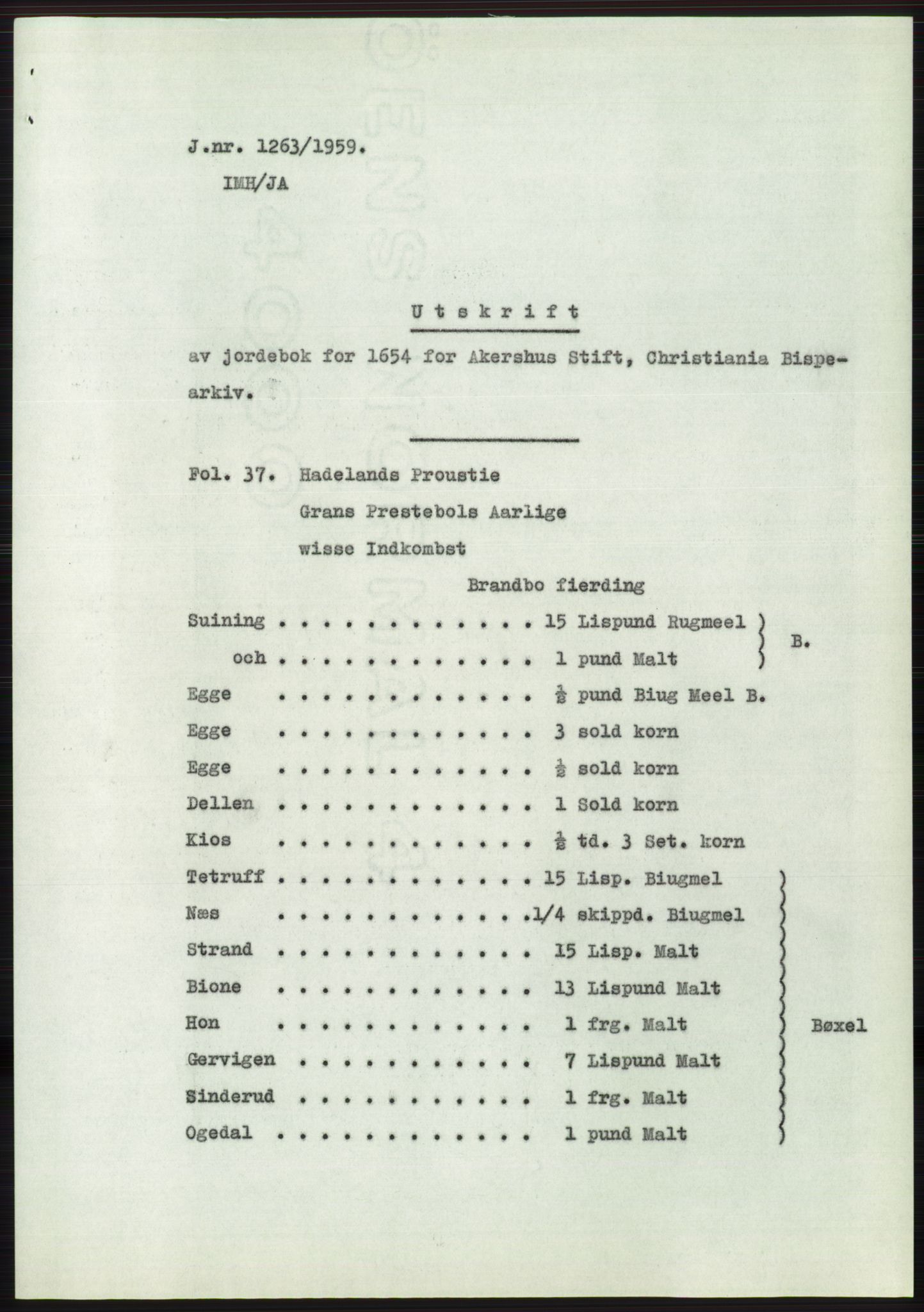 Statsarkivet i Oslo, SAO/A-10621/Z/Zd/L0010: Avskrifter, j.nr 753-1498/1959, 1959, p. 219