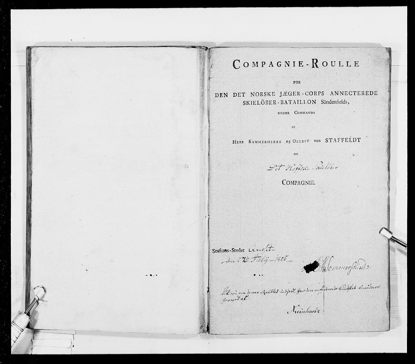 Generalitets- og kommissariatskollegiet, Det kongelige norske kommissariatskollegium, AV/RA-EA-5420/E/Eh/L0026: Skiløperkompaniene, 1805-1810, p. 201